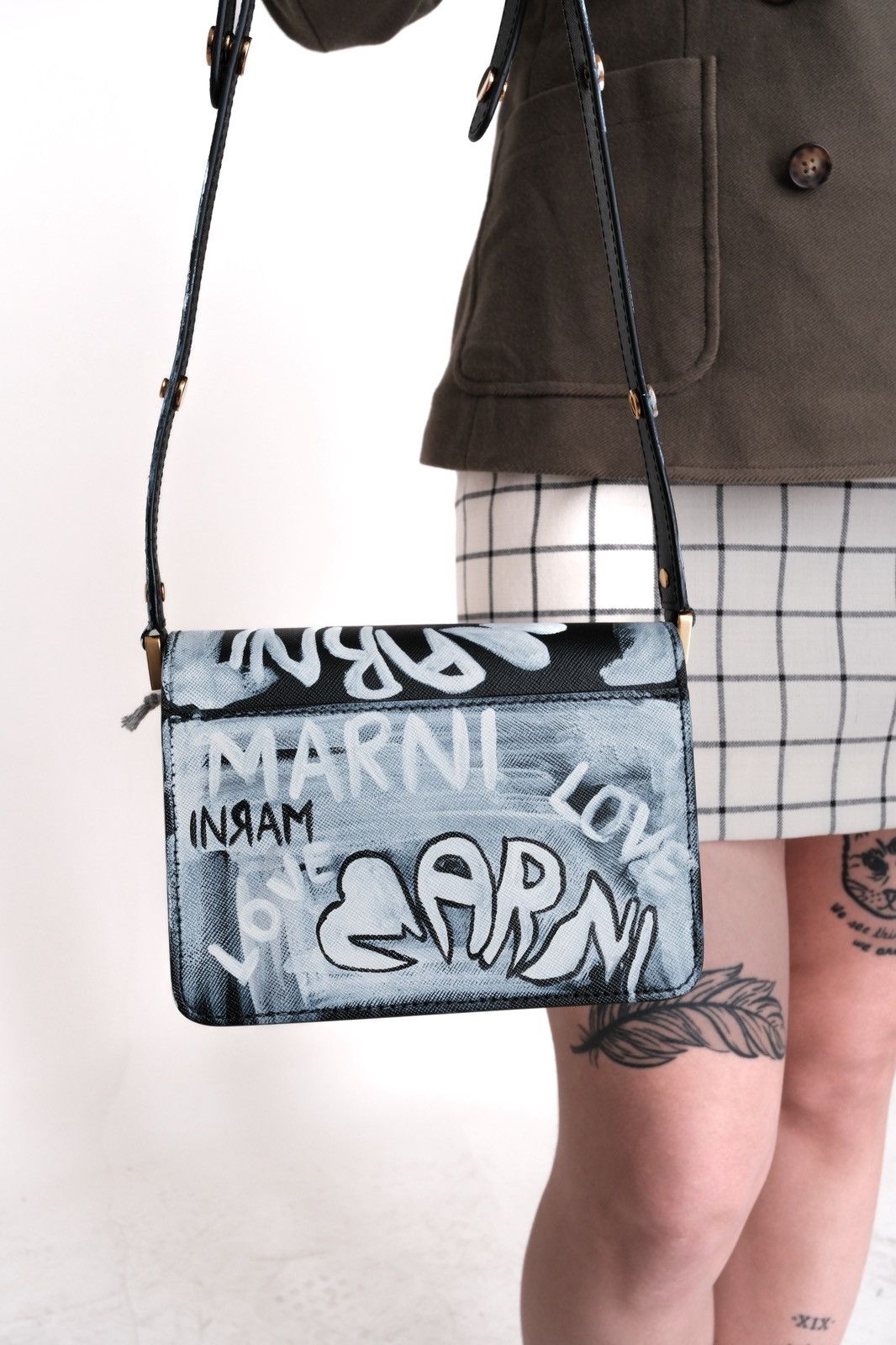 Marni Marni Love Graffiti Saffiano Leather Trunk Shoulder Bag Size ONE SIZE - 19 Thumbnail