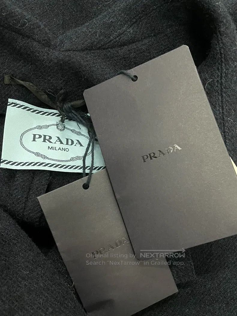 Prada Prada 25 autumn and winter new blue woollen silhouette coa Size XS / US 0-2 / IT 36-38 - 4 Thumbnail