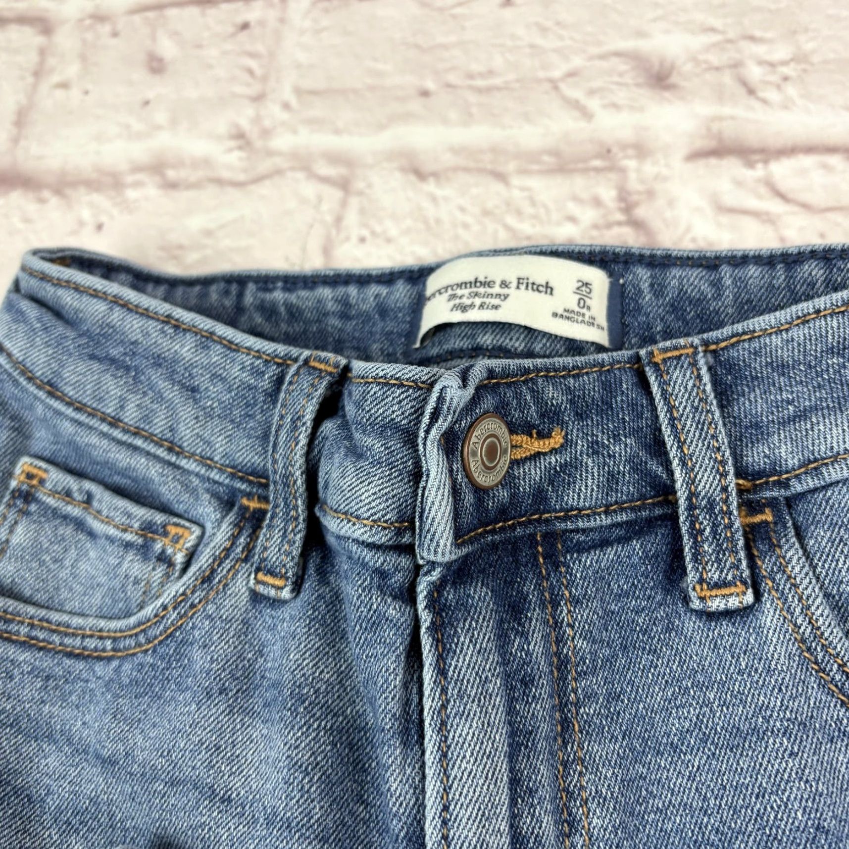Abercrombie & Fitch Abercrombie & Fitch The Skinny Jeans Womens 0R Medium Wash Blue Mid Rise Denim Jeans Size 25" / US 0 / IT 36 - 5 Thumbnail