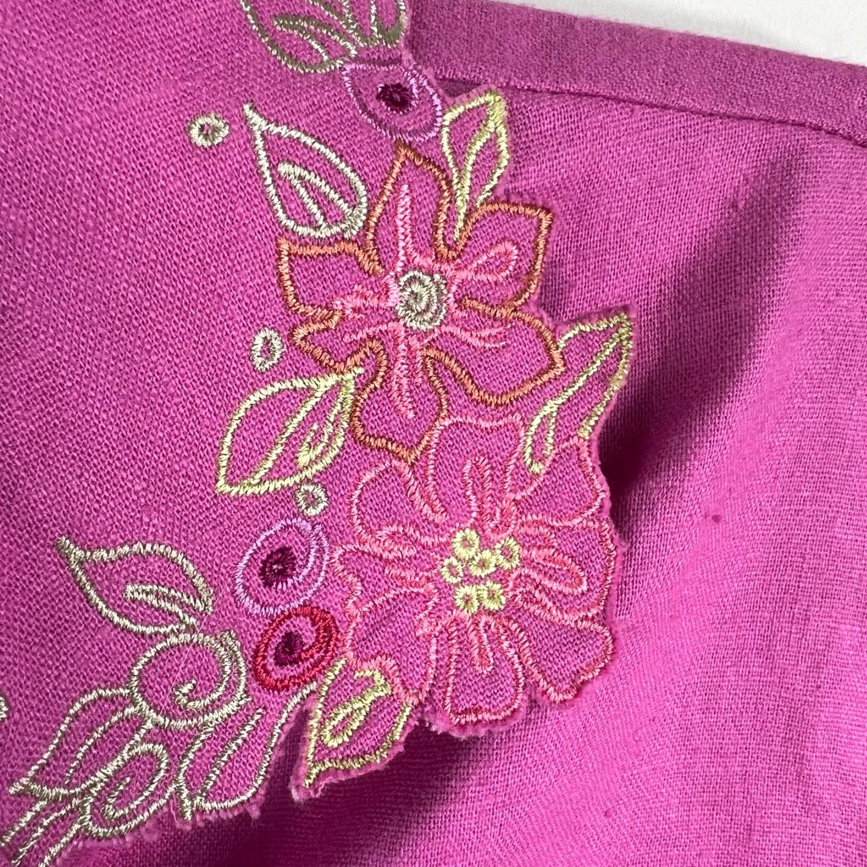 Vintage VINTAGE Napa Valley Linen Blend Button-Up Shirt Womens Junior Size L Pink Floral Casual Summer Size L / US 10 / IT 46 - 5 Thumbnail