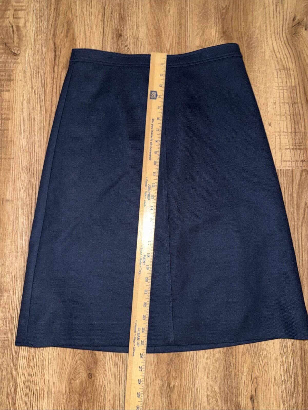 J.Crew J Crew A Line Skirt Sz 6 Navy Wool Lined Career Work Capsule Size 28" / US 6 / IT 42 - 3 Thumbnail