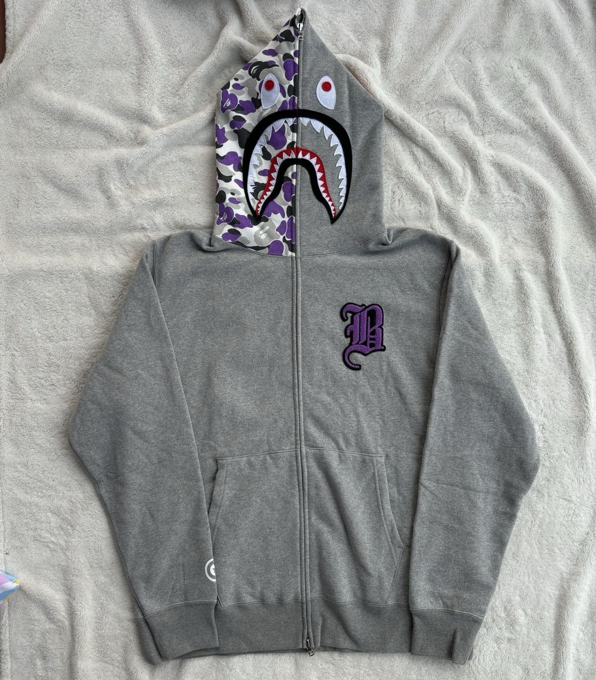 Bape Bape Grey ‘Soho Store 18th Anniversary’ Zip Shark Hoodie Size US XL / EU 56 / 4 - 1 Thumbnail