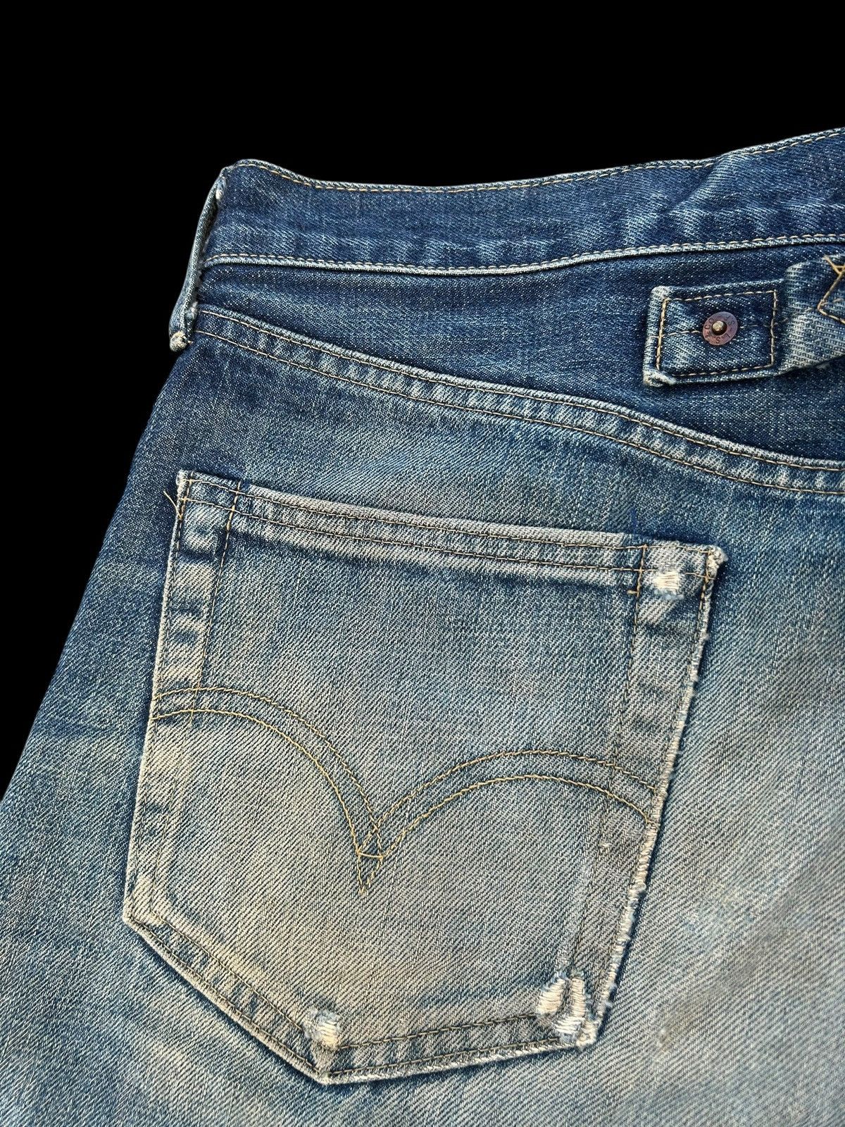 Japanese Brand × Kapital × Vintage Vintage Levis Big E Buckle Back Distressed Short Denim Size US 32 / EU 48 - 6 Thumbnail