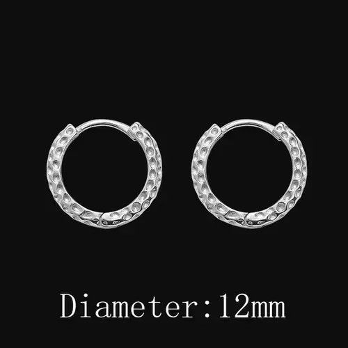 Jewelry × Sterling Silver Chrome Abstract Meteorite Hoop Earrings Gothic Punk Jewelry Size ONE SIZE - 2 Thumbnail