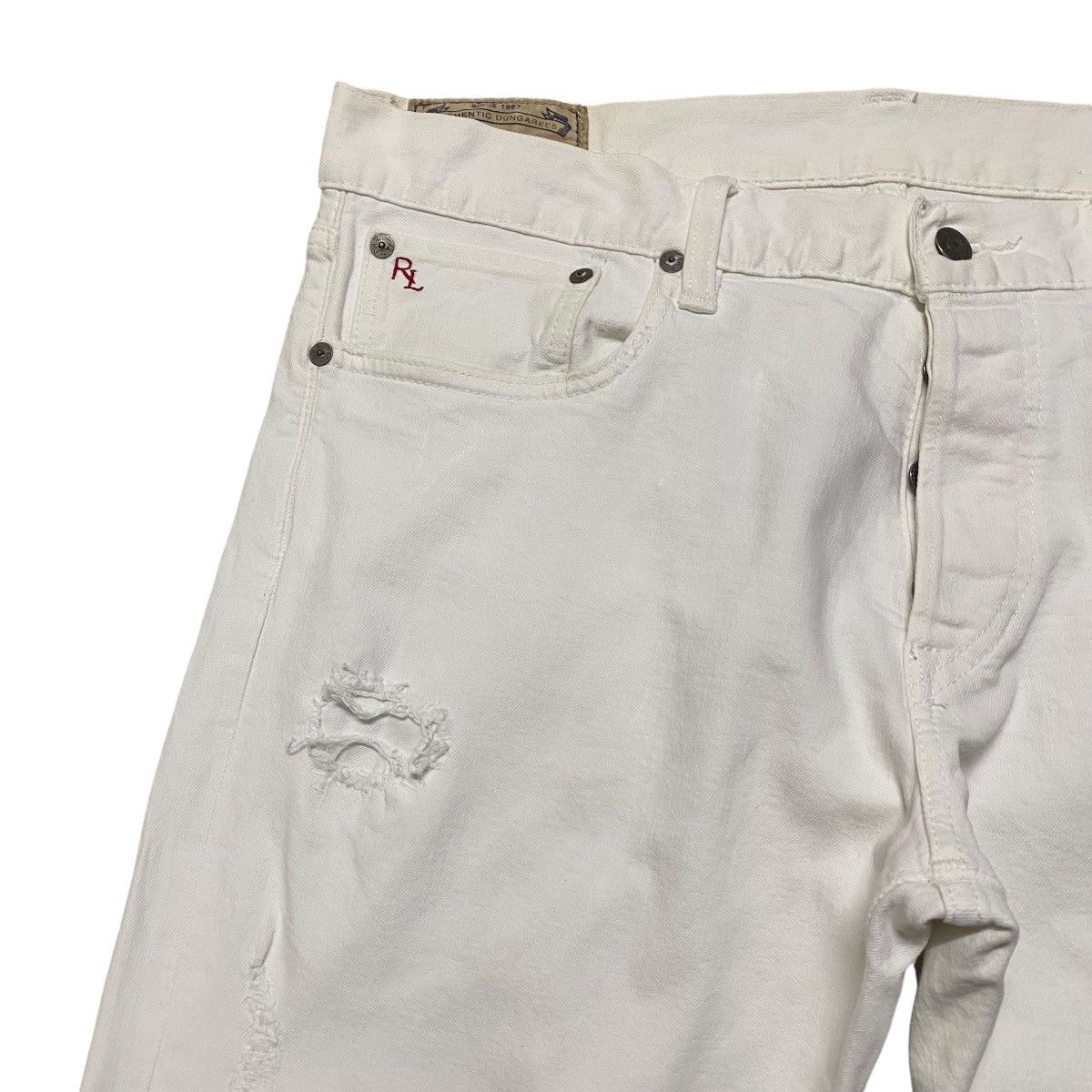 Polo Ralph Lauren Sullivan Slim White Damage Jeans Size US 36 / EU 52 - 5 Thumbnail