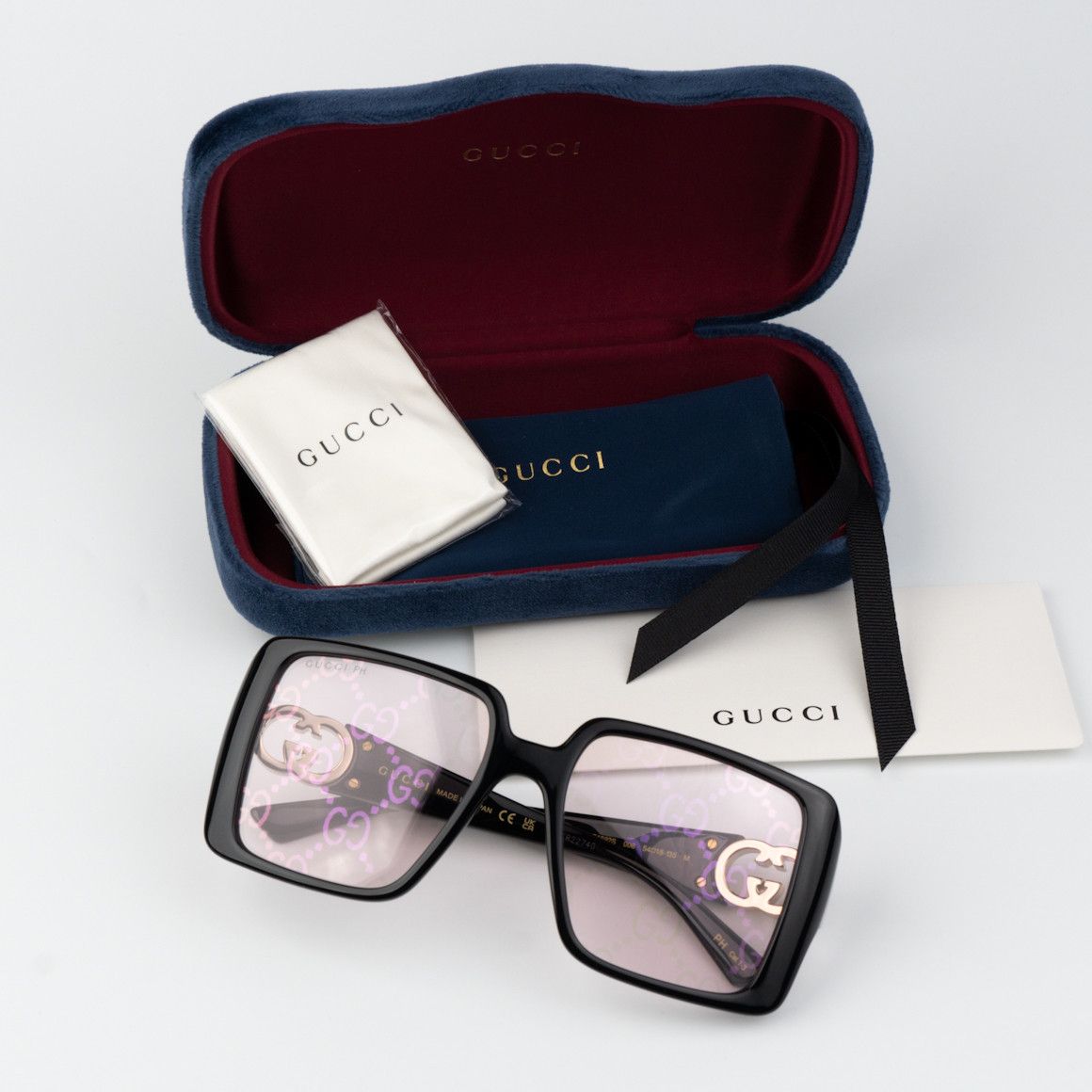 Gucci NEW Gucci GG1692S 006 Mirror Logo Women Square Sunglasses Size ONE SIZE - 10 Thumbnail
