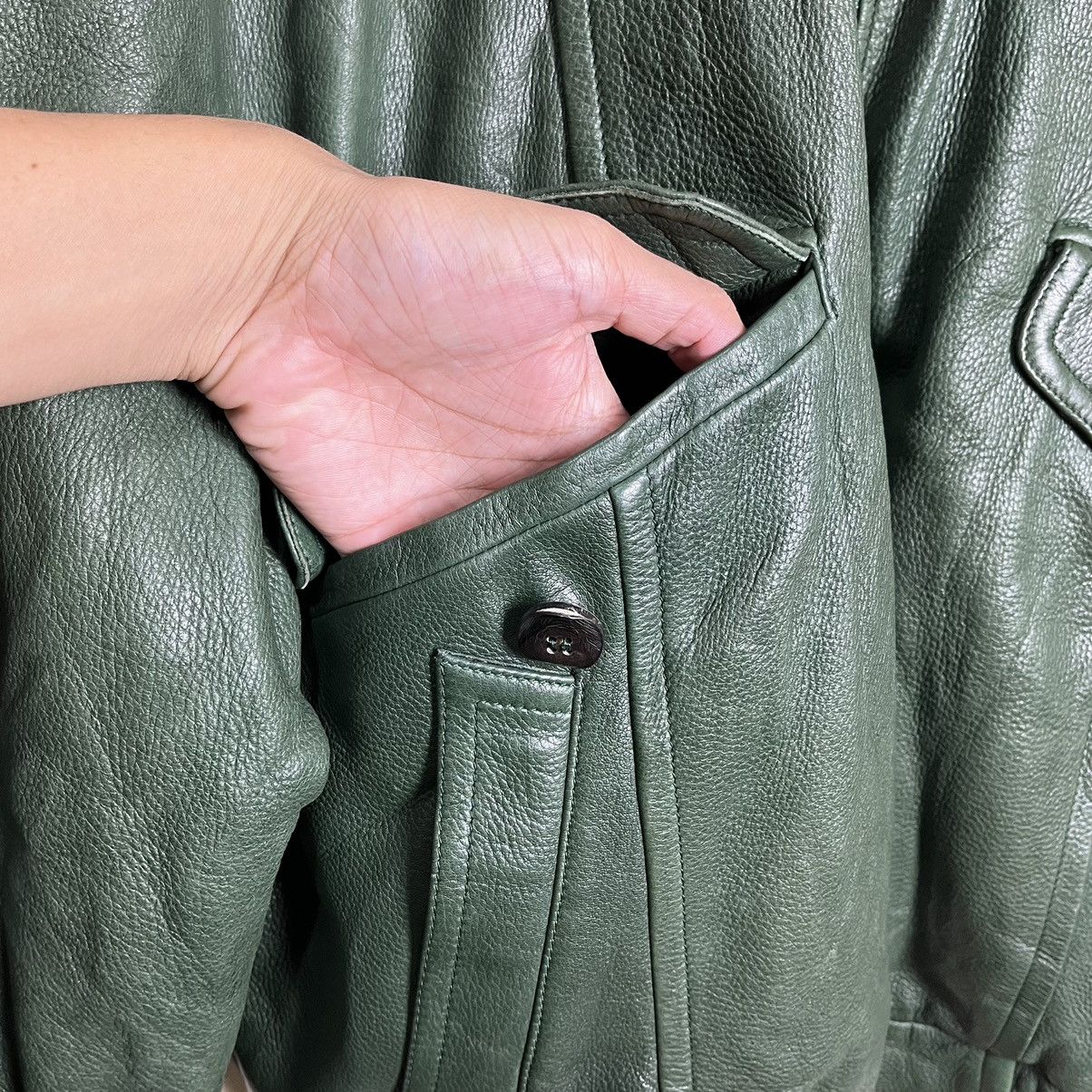 Zilli Vintage Zilli France Odessa Green Deerskin Leather Jacket Size US XXL / EU 58 / 5 - 10 Thumbnail