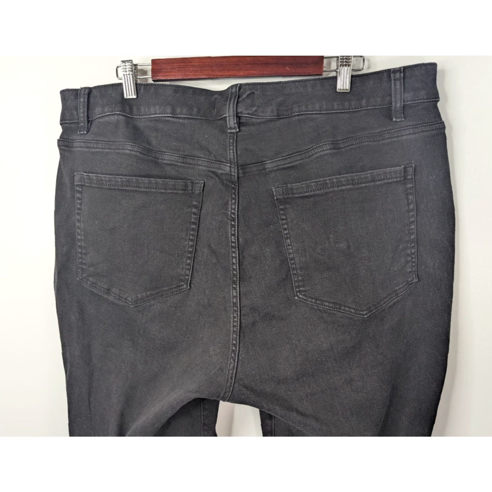 Vintage Lane Bryant Jeans Womens 24 Curvy High Rise Skinny Black Denim Pocket 5-Pocket Comfort Stretch Plus Slim Size 42" / US 20 - 4 Thumbnail