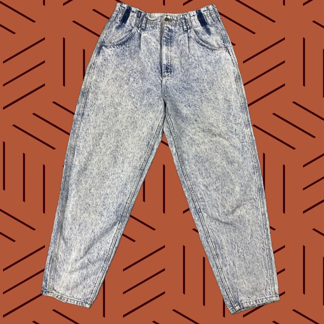 Lee VINTAGE 80s 90s LEE RIDERS MOM JEANS Womens 14 30L Blue Acid Wash Distressed Classic 5-Pocket Size 36" / US 14 / IT 50 - 1 Thumbnail
