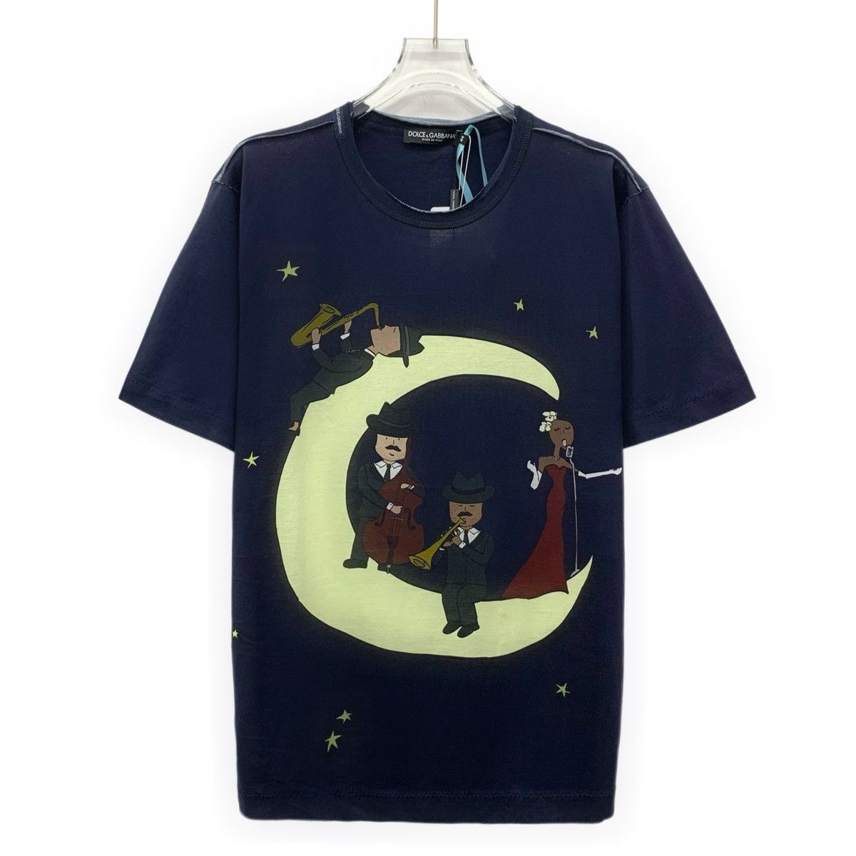 Dolce & Gabbana Dolce & Gabbana Dark Blue Moon Figure Print T-shirt K26WX Size US XS / EU 42 / 0 - 1 Thumbnail