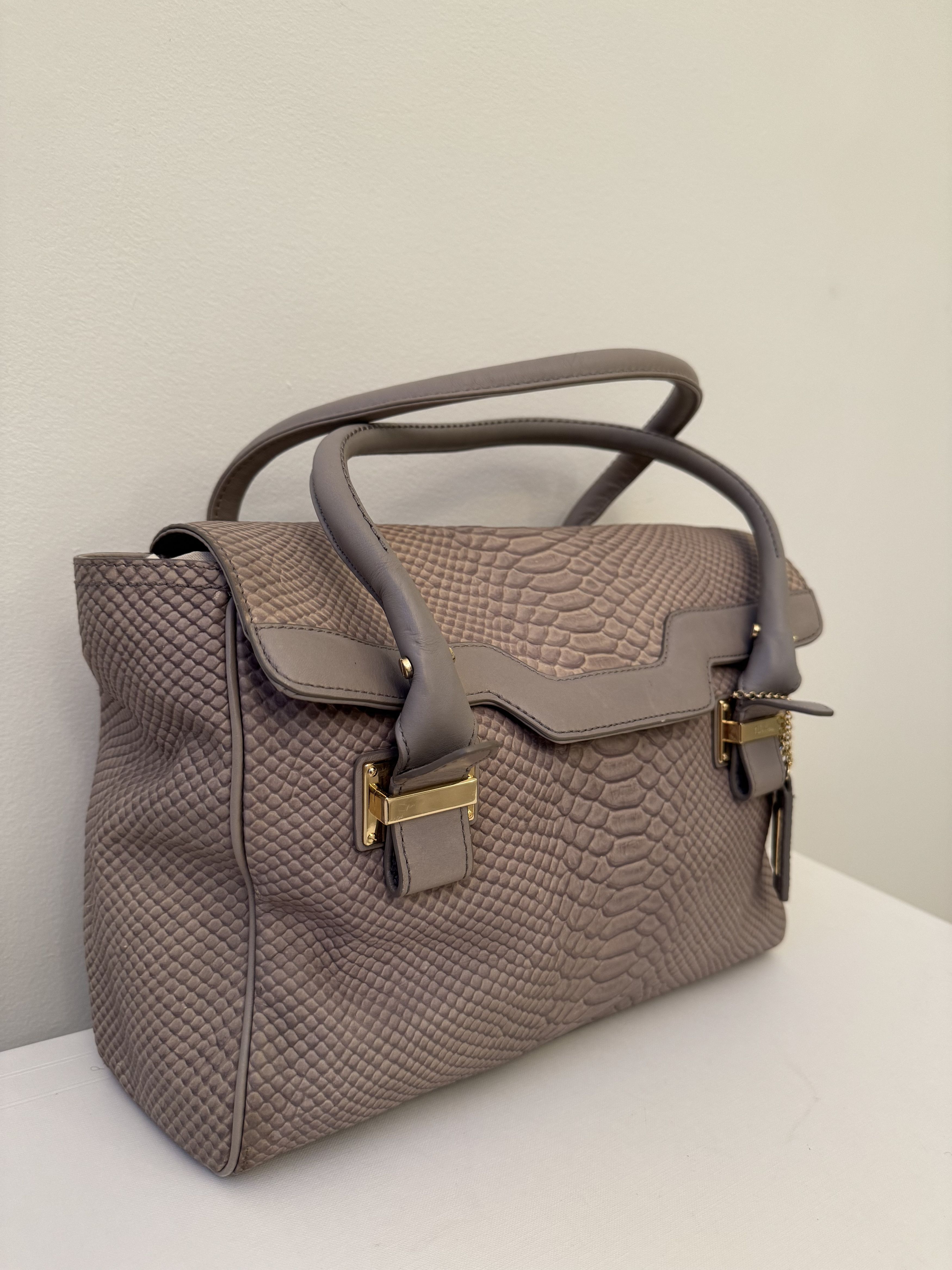 Cole Haan Dust Purple Snake Pattern Leather Bag Size ONE SIZE - 2 Thumbnail