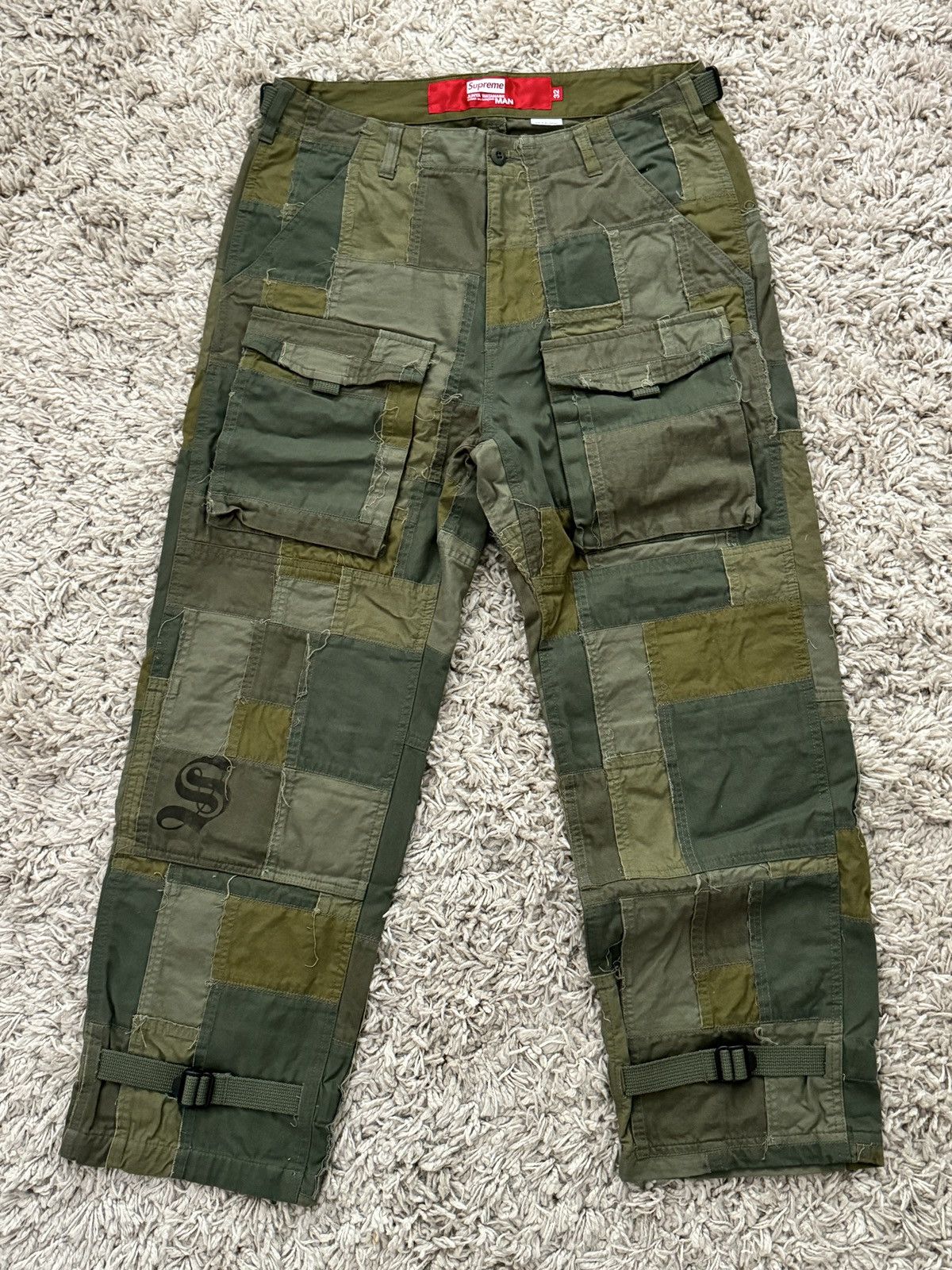 Supreme Supreme Junya Watanabe CDG Patchwork Cargo Pants 32 Olive | Grailed