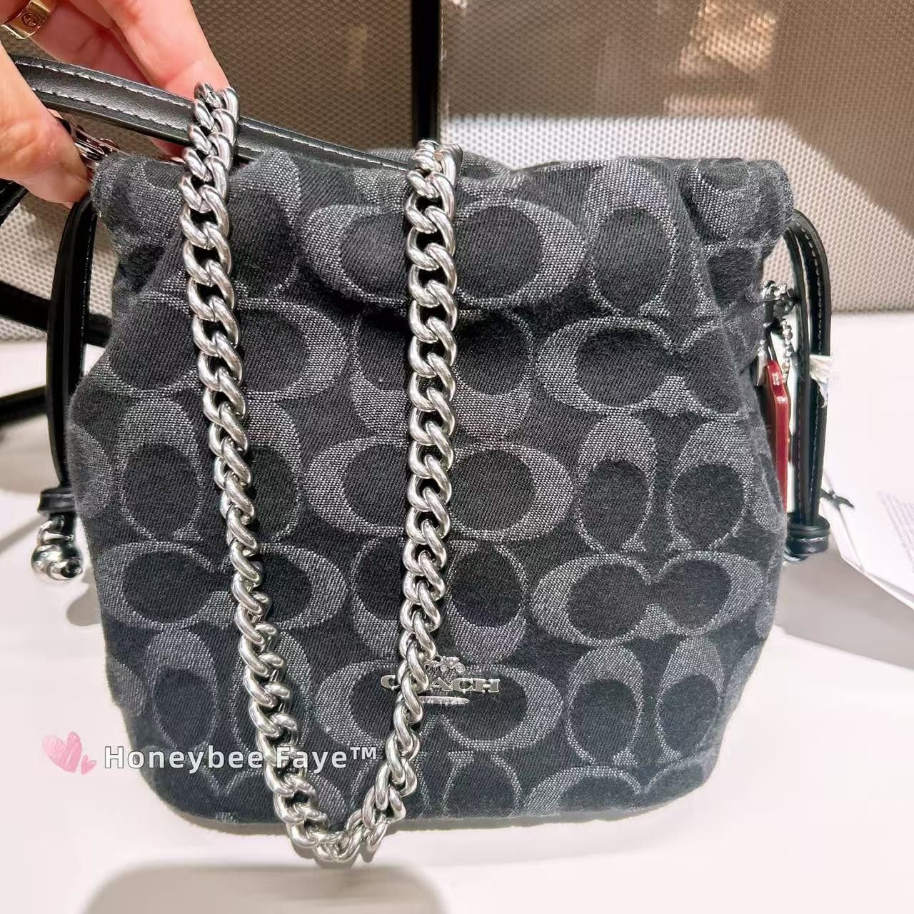 Coach Faye Mini Drawstring Bag In Signature Denim CCZ45 Size ONE SIZE - 4 Thumbnail