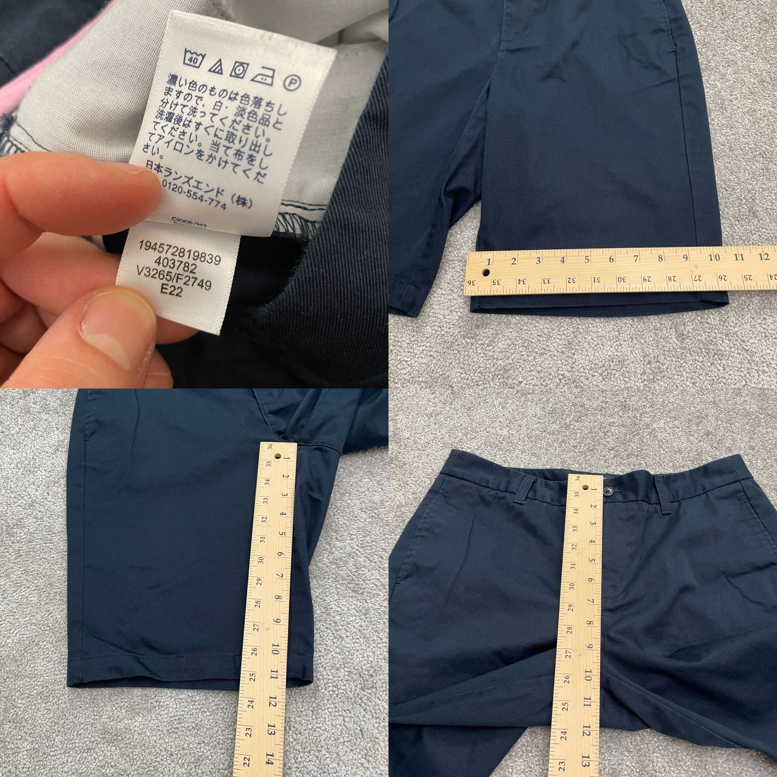 Lands' End Lands' End Women Chino Shorts 10 Navy Blue Mid Rise 33x11 Cotton Polyester Solid Causal/Travel Size 32" / US 10 / IT 46 - 8 Thumbnail