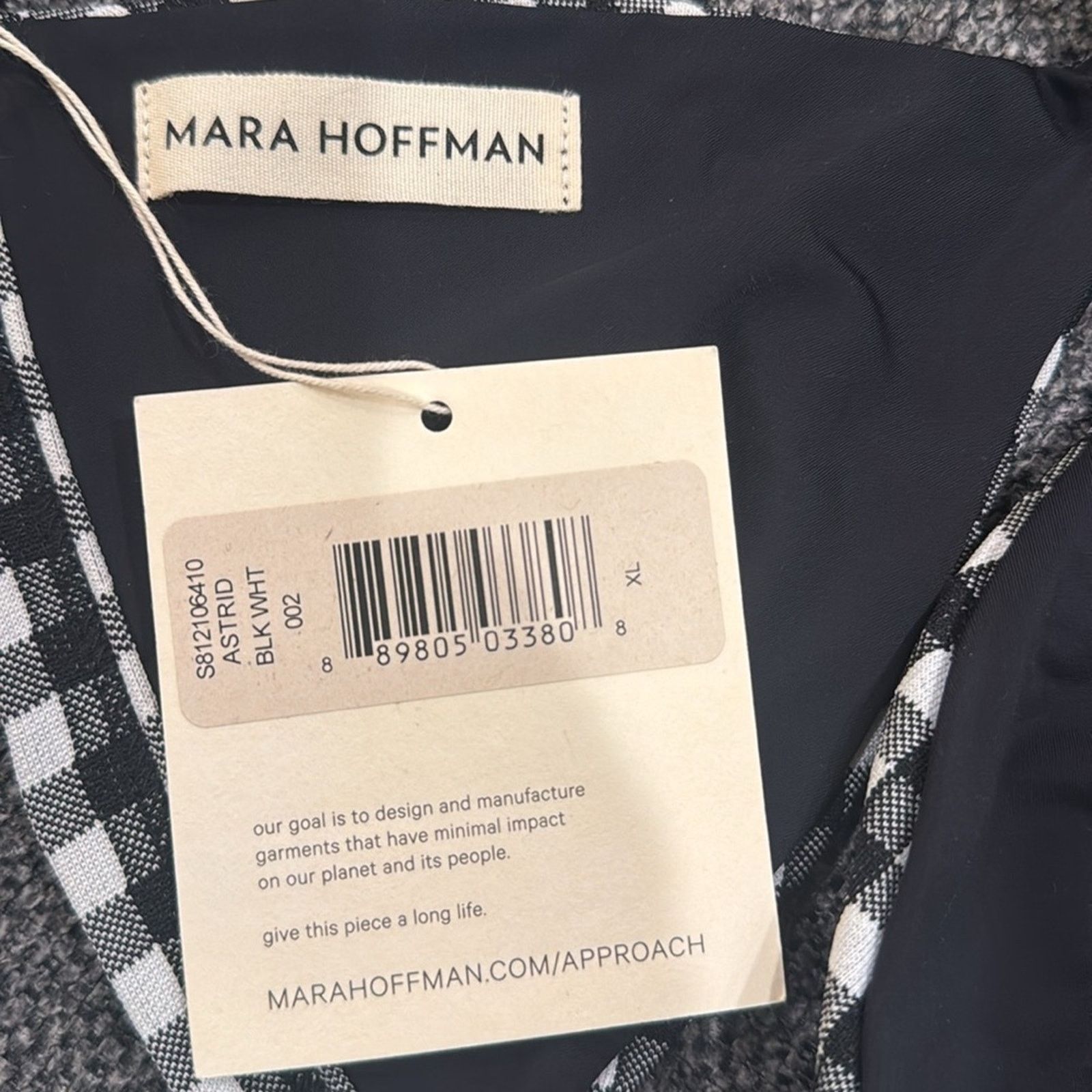 Mara Hoffman Mara Hoffman Gingham Astrid Triangle Bikini Top - Size XL Size ONE SIZE - 5 Thumbnail