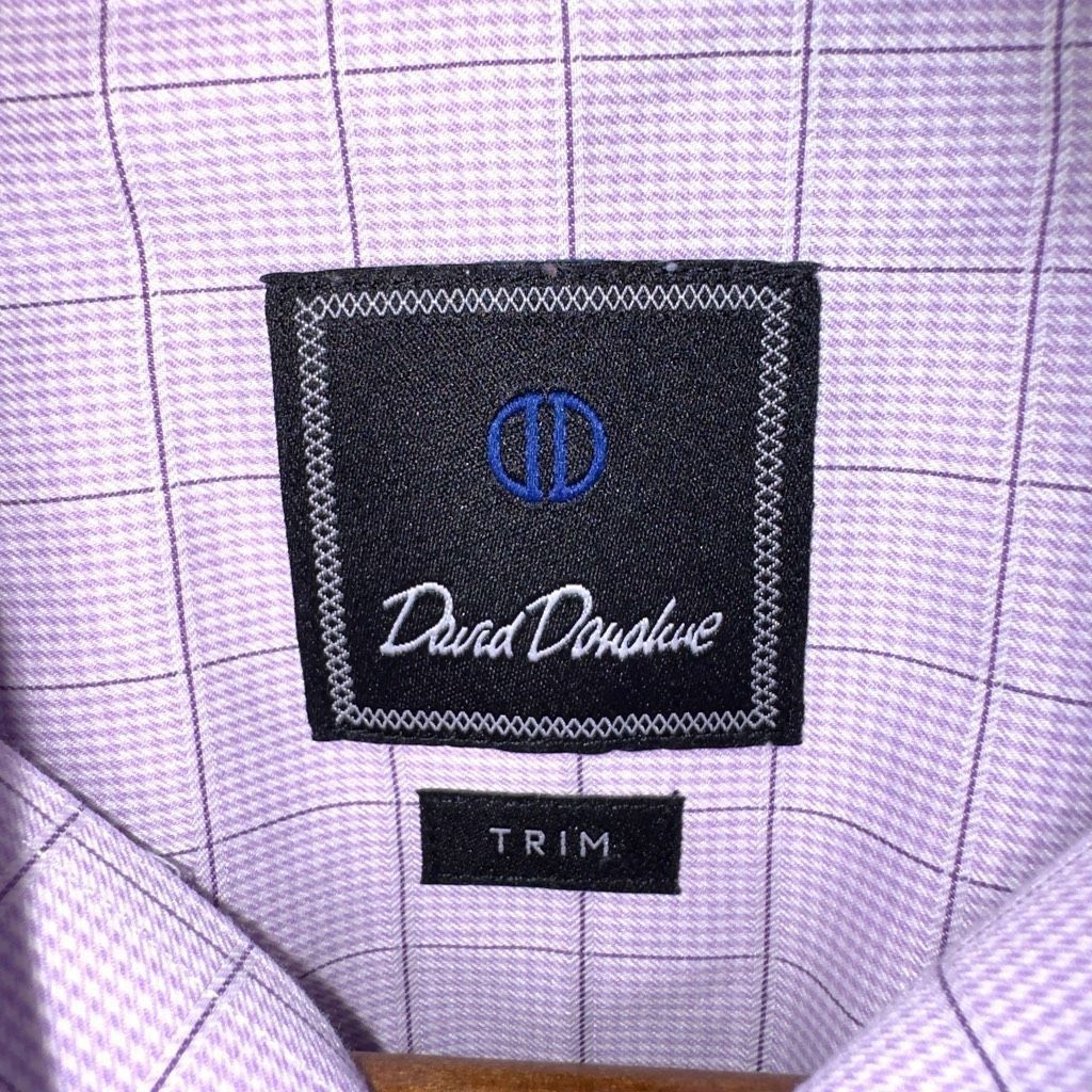 David Donahue Purple David Donahue Trim Fit French Cuff Dress Shirt Size M Size US M / EU 48-50 / 2 - 2 Thumbnail