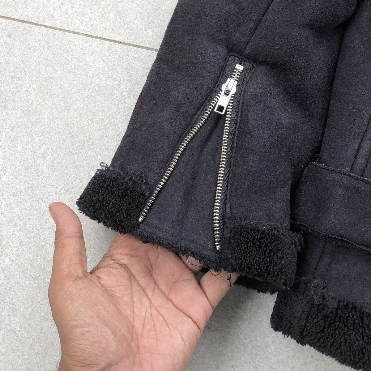Japanese Brand Browny Standard Suede Shearling Biker Belted Zipper Jacket Size US M / EU 48-50 / 2 - 16 Thumbnail