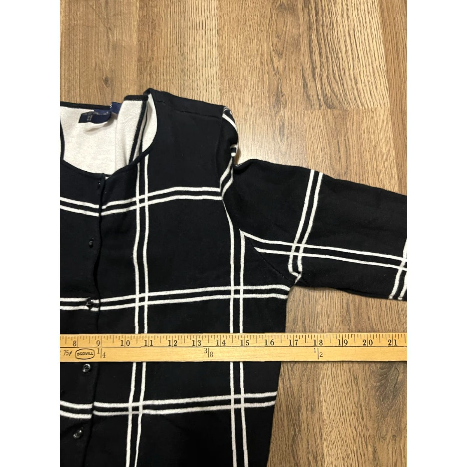 Chaps Chaps Shirt, Women's Size Medium, Button Up, Long Sleeve, Black White, Casual, Women, Regular Fit, Modern, Fall Spring Summer Size M / US 6-8 / IT 42-44 - 5 Thumbnail