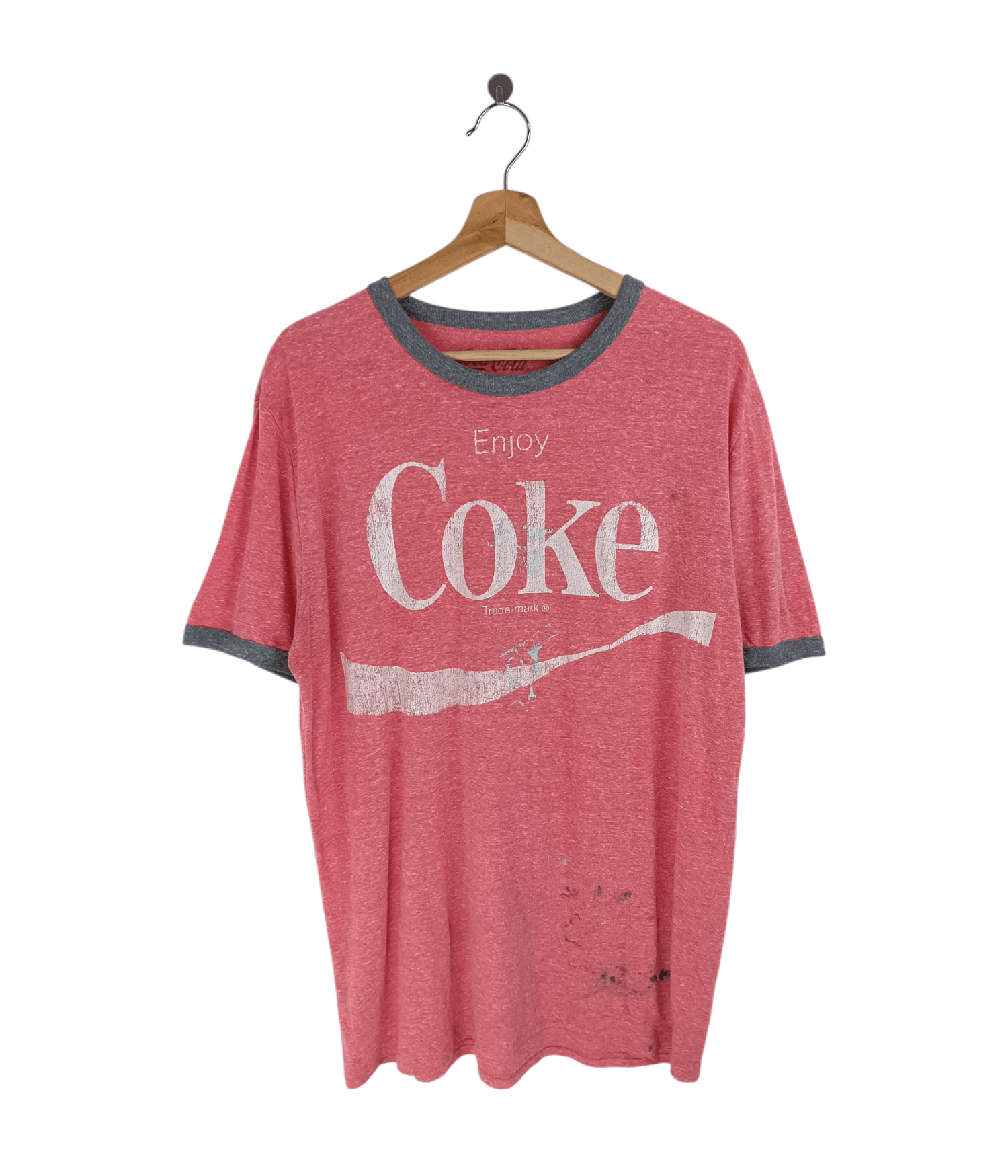 Coca Cola THRASHED FADED VINTAGE COCA COLA DISTRESSED PAINT STAINS TEE Size US XL / EU 56 / 4 - 1 Thumbnail