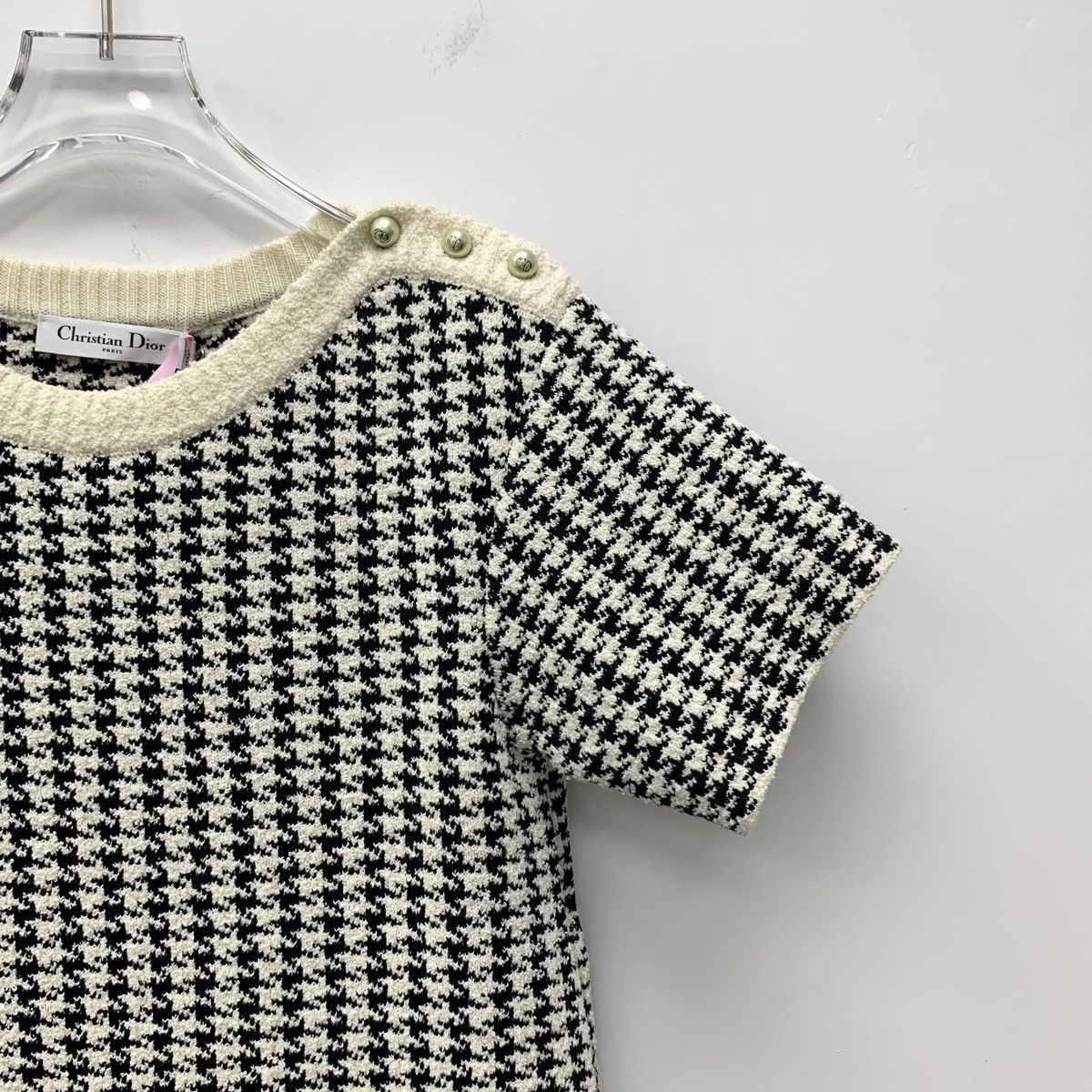 Dior Christian Dior Houndstooth Short Sleeve Dress K26WX Size S / US 4 / IT 40 - 3 Thumbnail