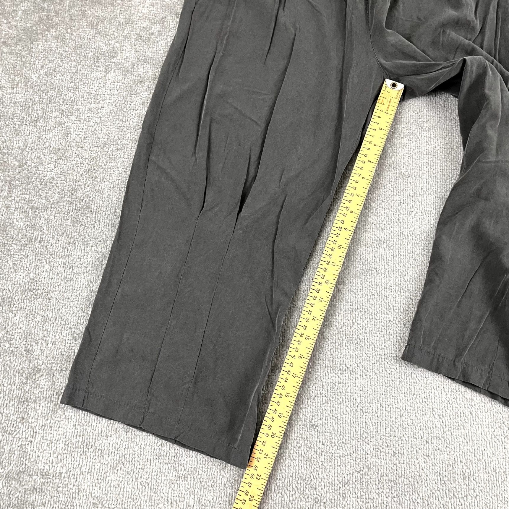 Vintage GERSHON BRAM Pants Womens Large Gray Viscose Pull On Wide-Leg Pocket Minimal Size 36" / US 14 / IT 50 - 5 Thumbnail