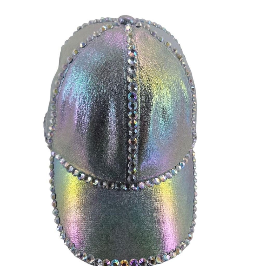 The Unbranded Brand Hand Embellished Multi-Coloured Rhinestone Ball Cap Size ONE SIZE - 5 Thumbnail