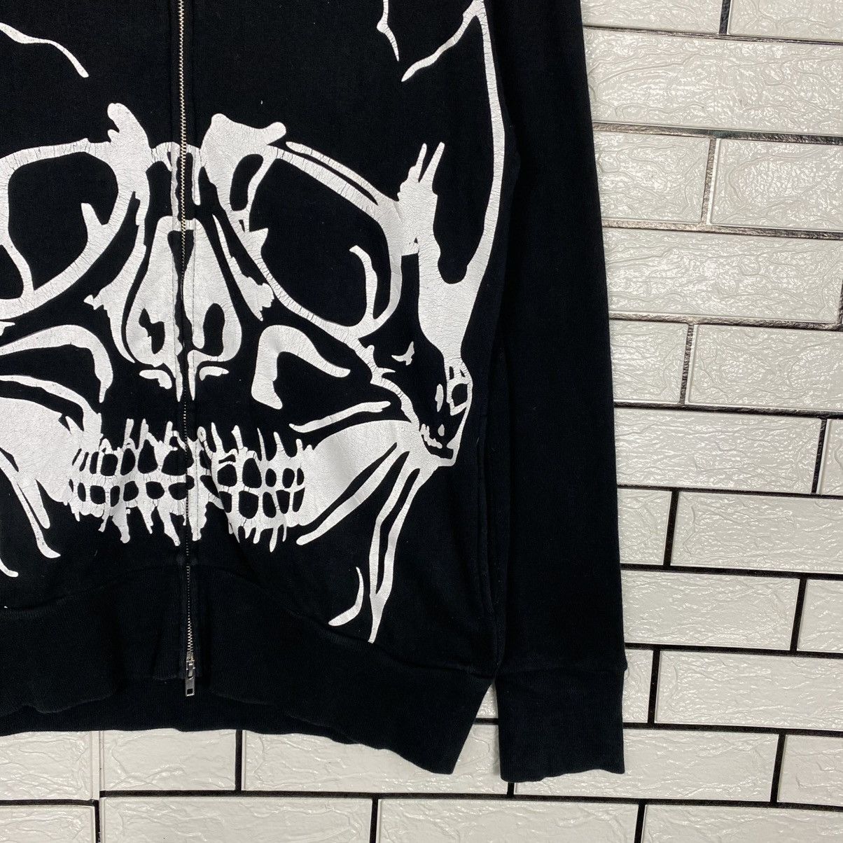 Hysteric Glamour 🔥HOODIE ZIPPER SWEATER GLAD NEWS SKELETON BONE BIG LOGO Size US M / EU 48-50 / 2 - 5 Thumbnail