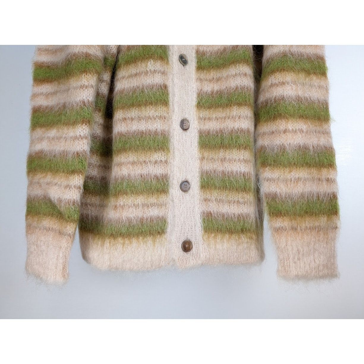 Marni o1rshd1 Iconic Brushed Stripe Cardigan in Light Camel Size US XL / EU 56 / 4 - 5 Thumbnail