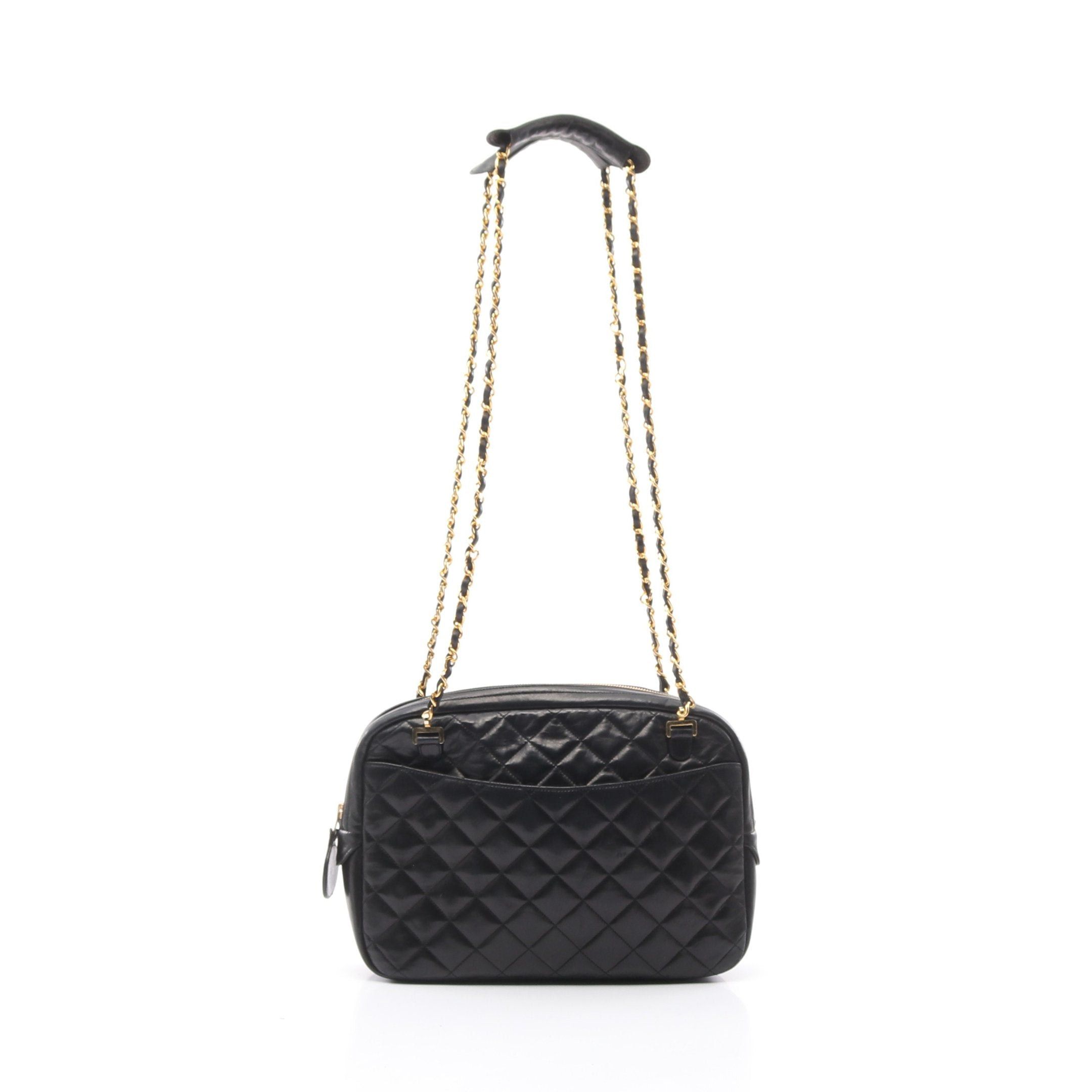 Chanel Chanel Matelasse Chain Shoulder Bag Lambskin Black Gold Hardware Size ONE SIZE - 1 Thumbnail