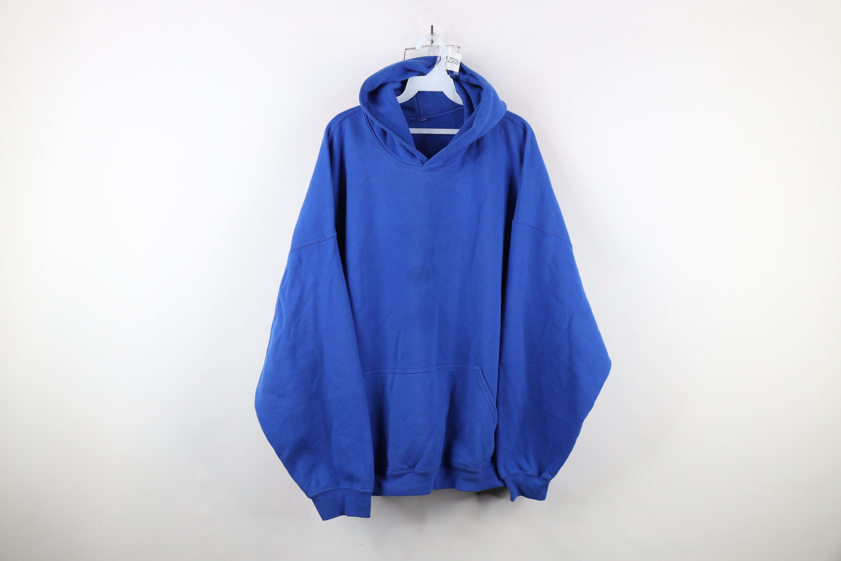 Vintage Vintage 90s Streetwear Blank Hoodie Sweatshirt Royal Blue Size US XXL / EU 58 / 5 - 1 Thumbnail