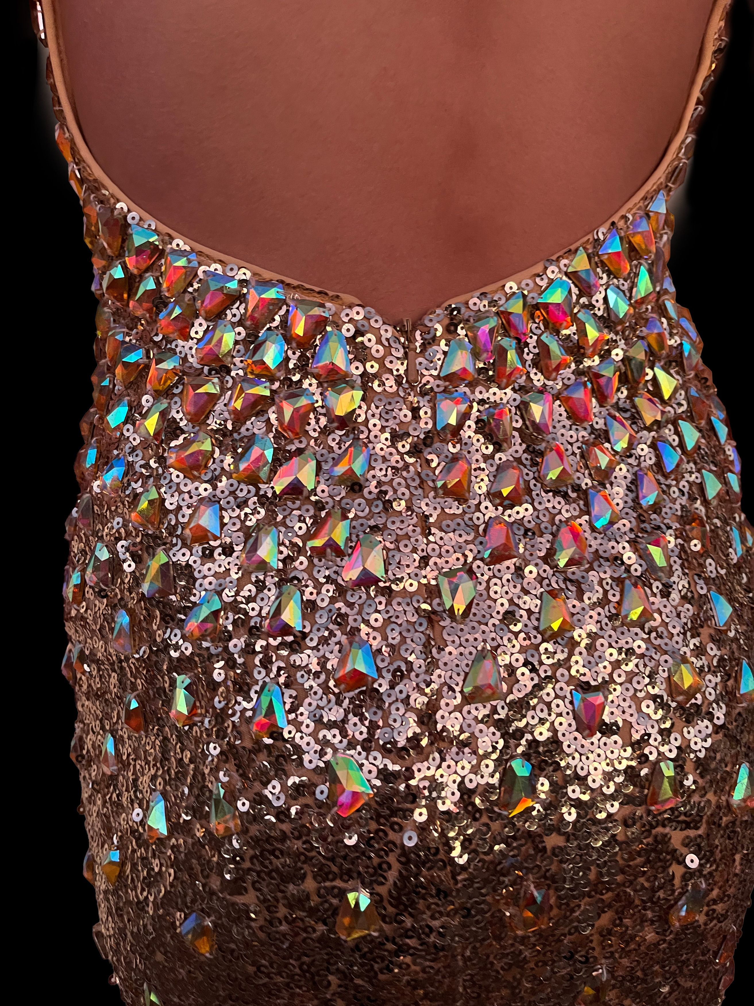 Other Vintage glam gold sequin gown by Kiss Kiss Formal Size S / US 4 / IT 40 - 3 Thumbnail