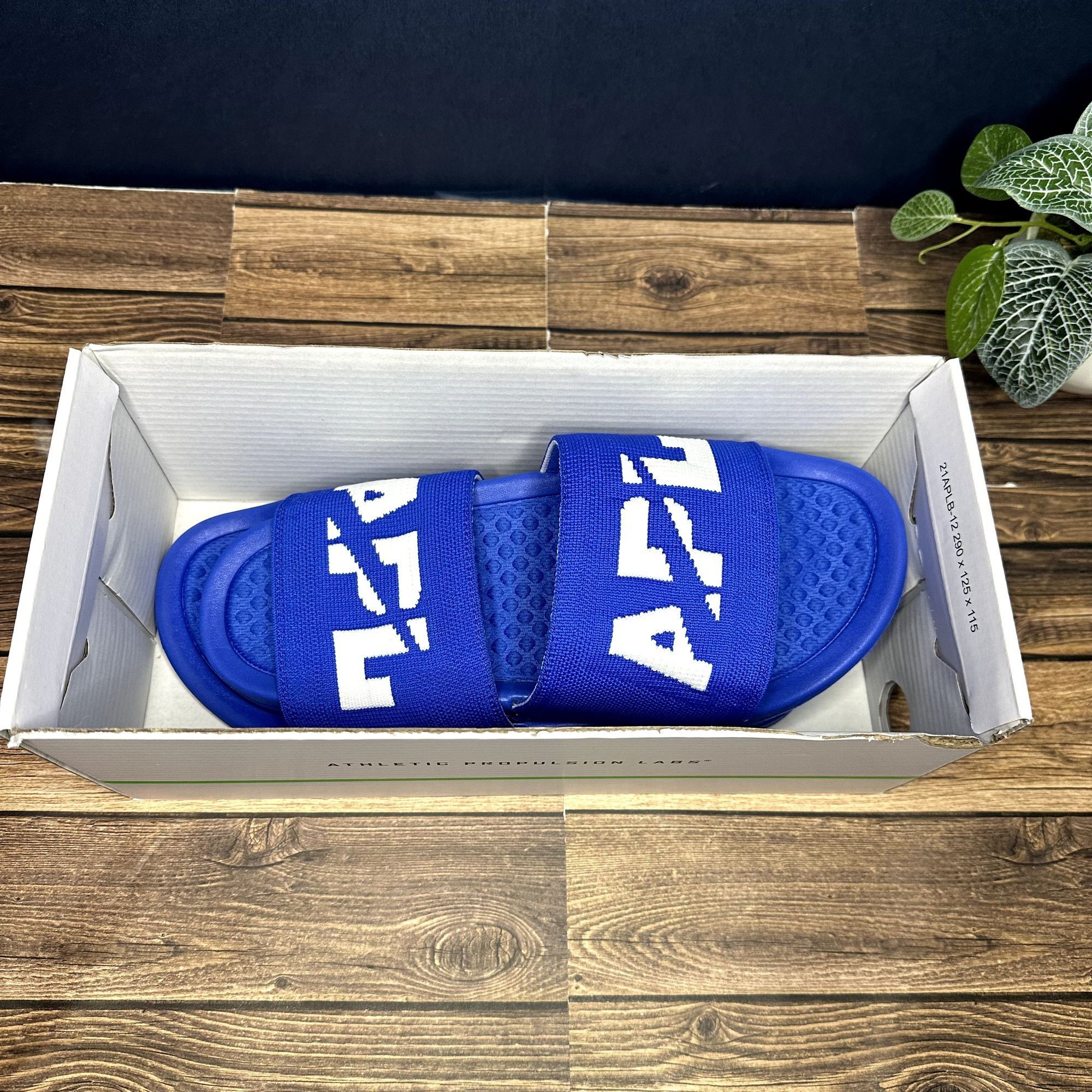 image of Athletic Propulsion Labs Apl Men's Big Logo Techloom Slide NWT In Box Size 7 (Cobal in Blue