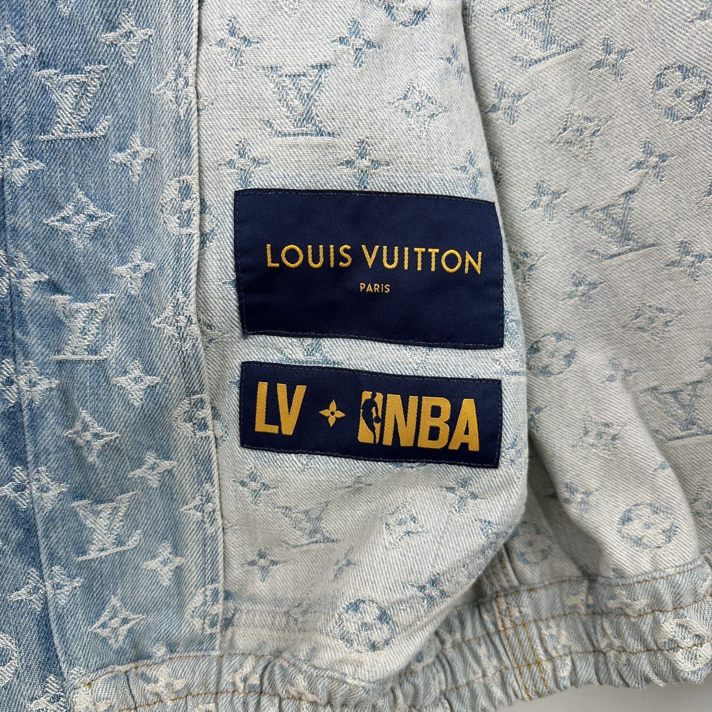 Louis Vuitton Louis Vuitton NBA Limited Full Logo Denim Jacket Size US XXS / EU 40 - 6 Thumbnail