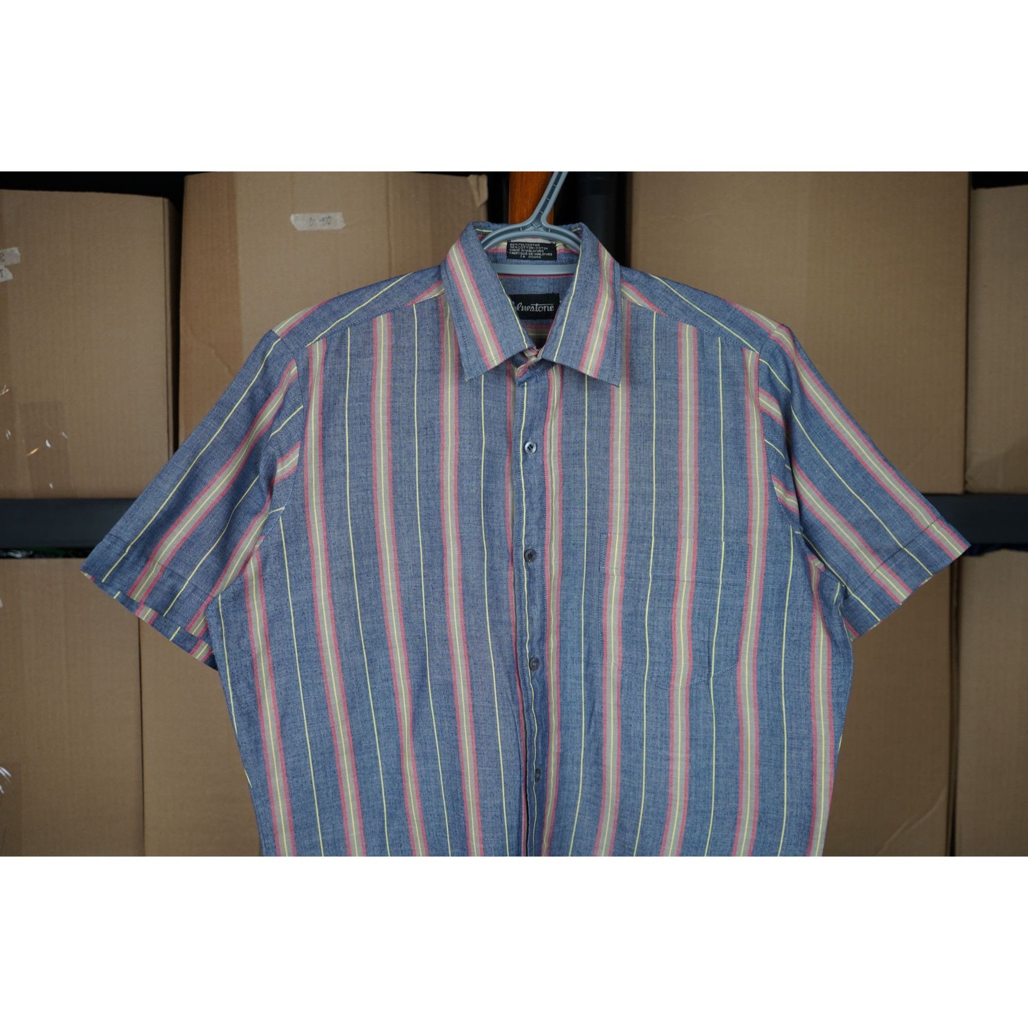 Vintage 90s Bluestone Stripes Short Sleeve Men's M #350 Size US M / EU 48-50 / 2 - 3 Thumbnail