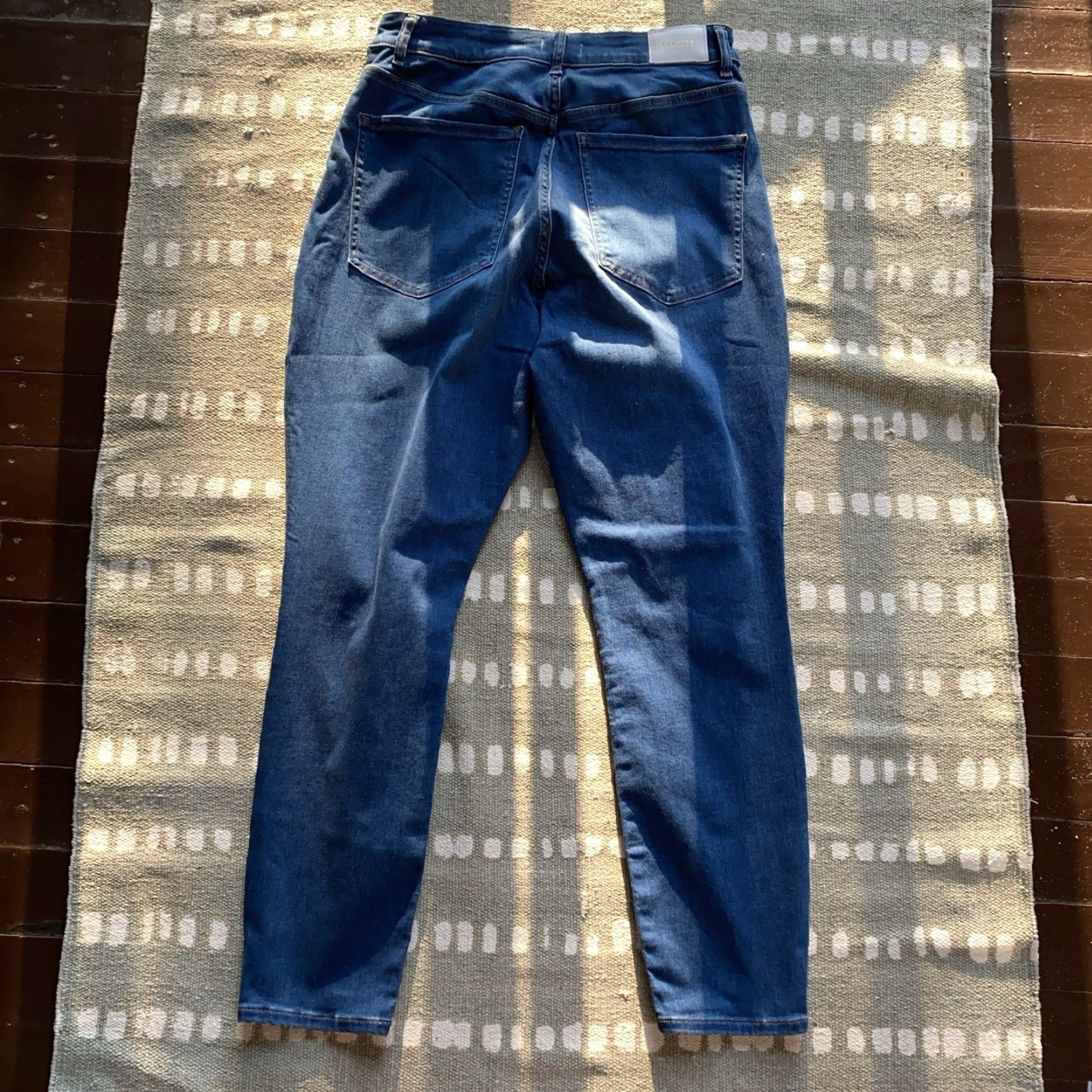 Express Express Jeans Skinny Womens 12R High Rise Stretch Distressed 5-Pocket Denim Blue Modern Winter Summer Spring Fall New with tags Size 34" / US 12 / IT 48 - 2 Thumbnail