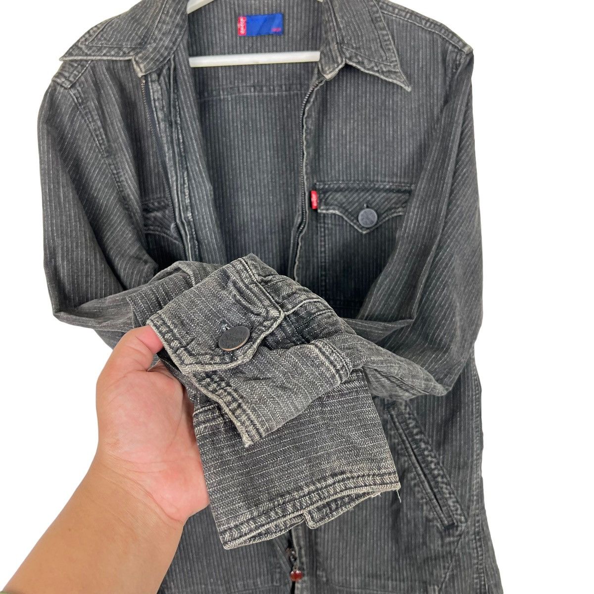 Levi's × Levi's Vintage Clothing 🔥 LEVIS MOVIN ON HIKORY PINSTRIPE ZIPPER JACKET Size US L / EU 52-54 / 3 - 9 Thumbnail