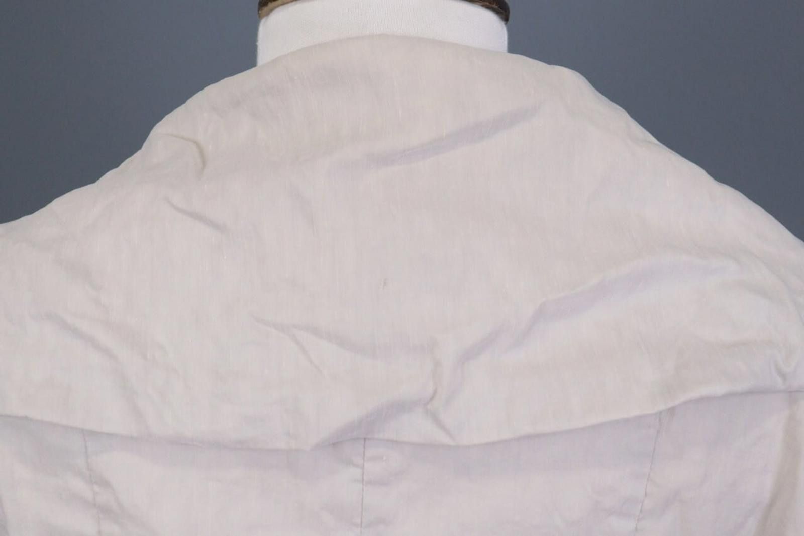 Designer Ladies Sarah Pacini Ivory Long Trench Coat Jacket Size M / US 6-8 / IT 42-44 - 12 Thumbnail