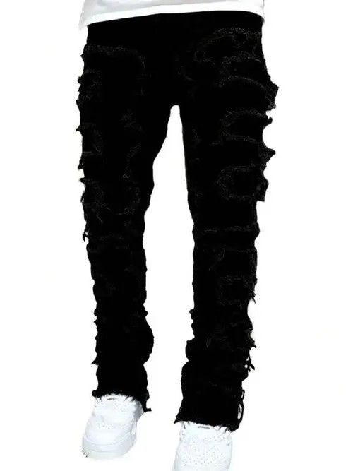 Japanese Brand Mayuko x Riho Washed Stacked Distressed Ripped Skinny Jeans Size US 32 / EU 48 - 8 Thumbnail