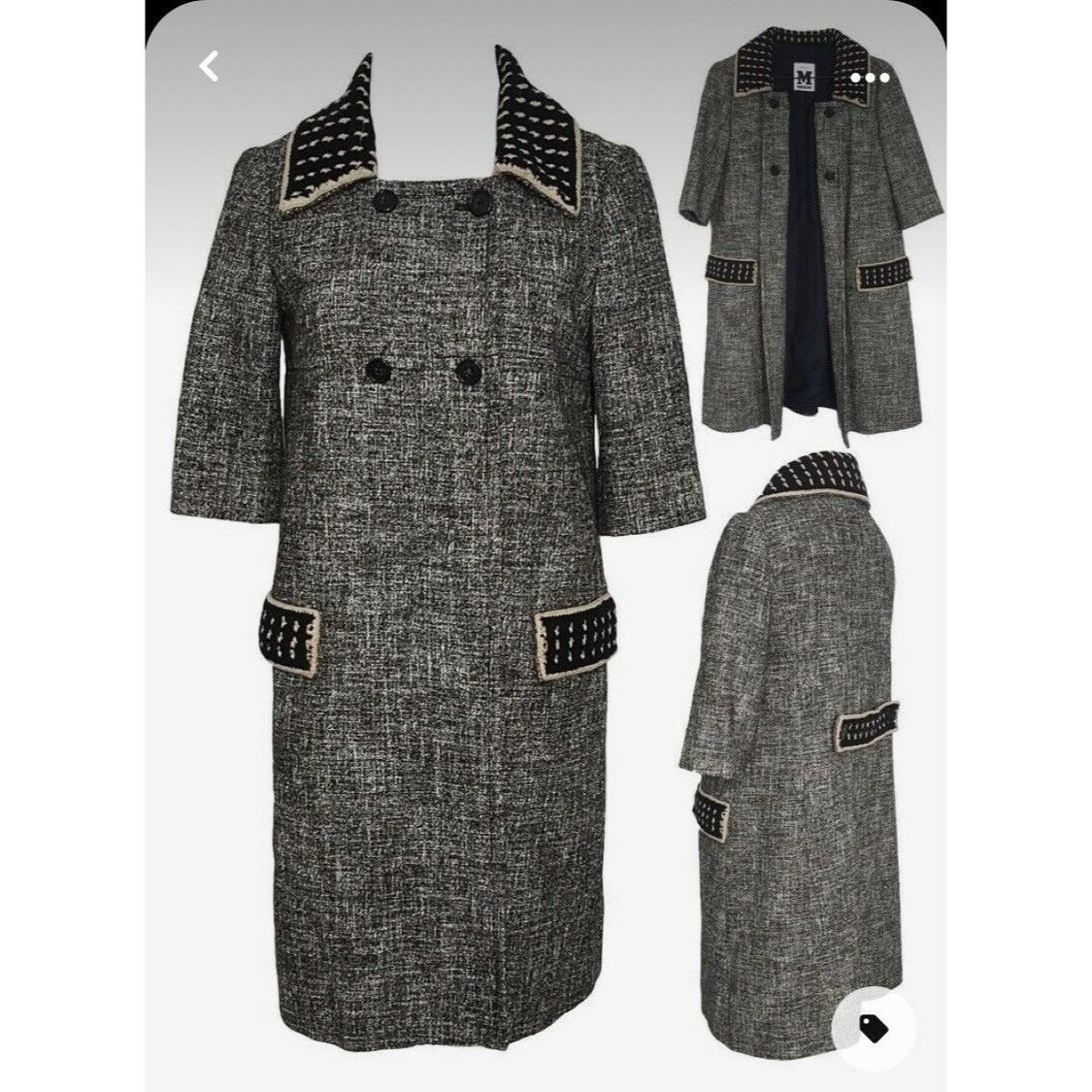 Missoni $1195 New M Missoni 42 6 Tweed Car Coat Crochet Trim Jacket Size M / US 6-8 / IT 42-44 - 1 Thumbnail