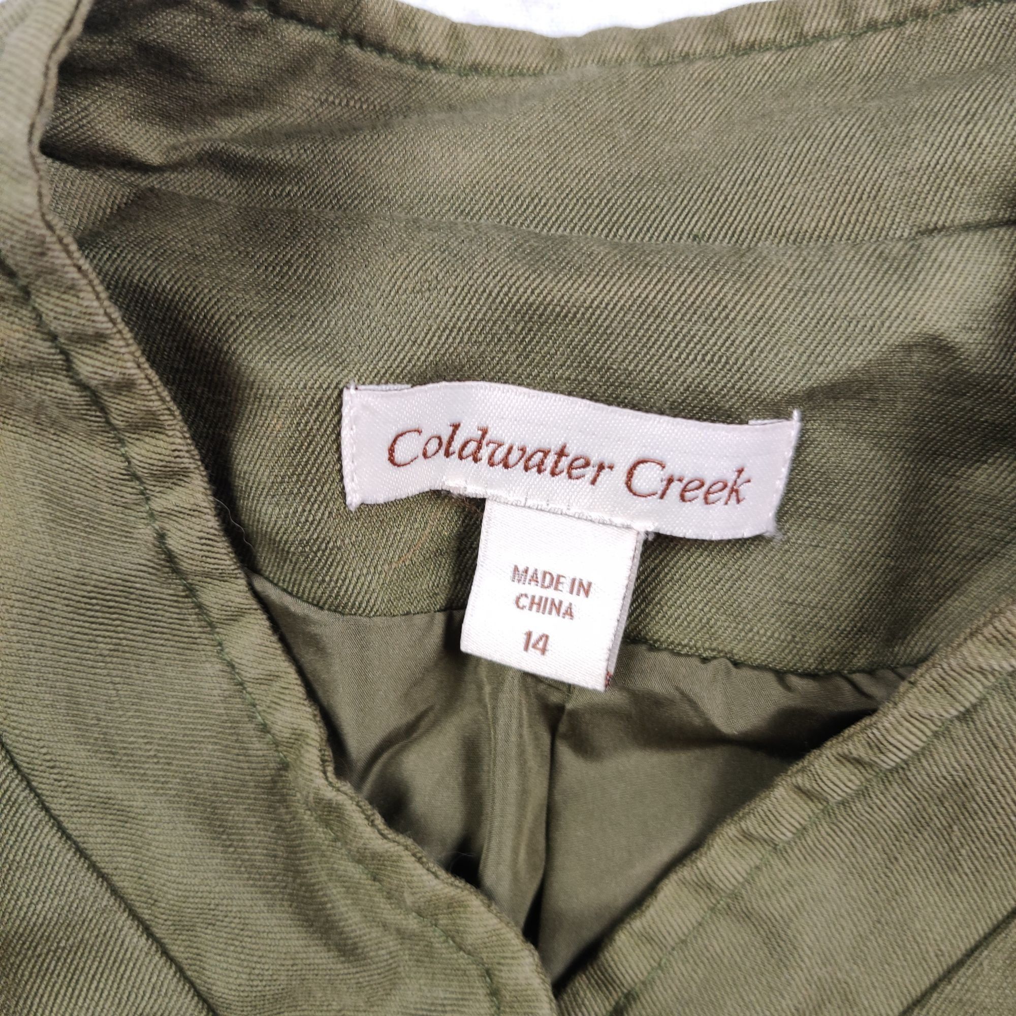 Coldwater Creek Coldwater Creek 14 Olive Green Linen Cotton Button Front Uti Size XL / US 12-14 / IT 48-50 - 3 Thumbnail