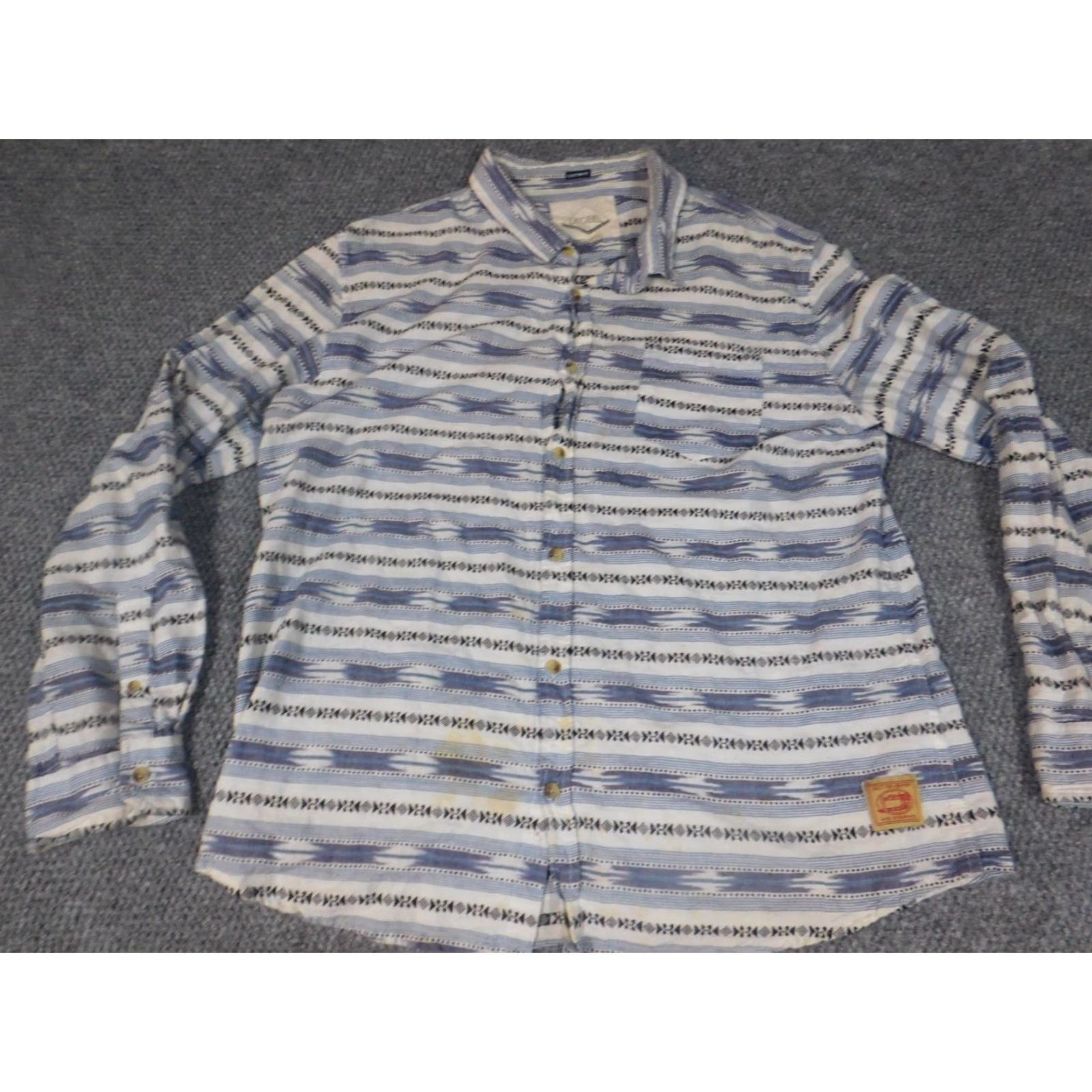 Vintage Decibel Shirt 2XL Blue Regular Button-Up, Long Sleeve, Casual, Classic, Mens Size US XXL / EU 58 / 5 - 2 Thumbnail