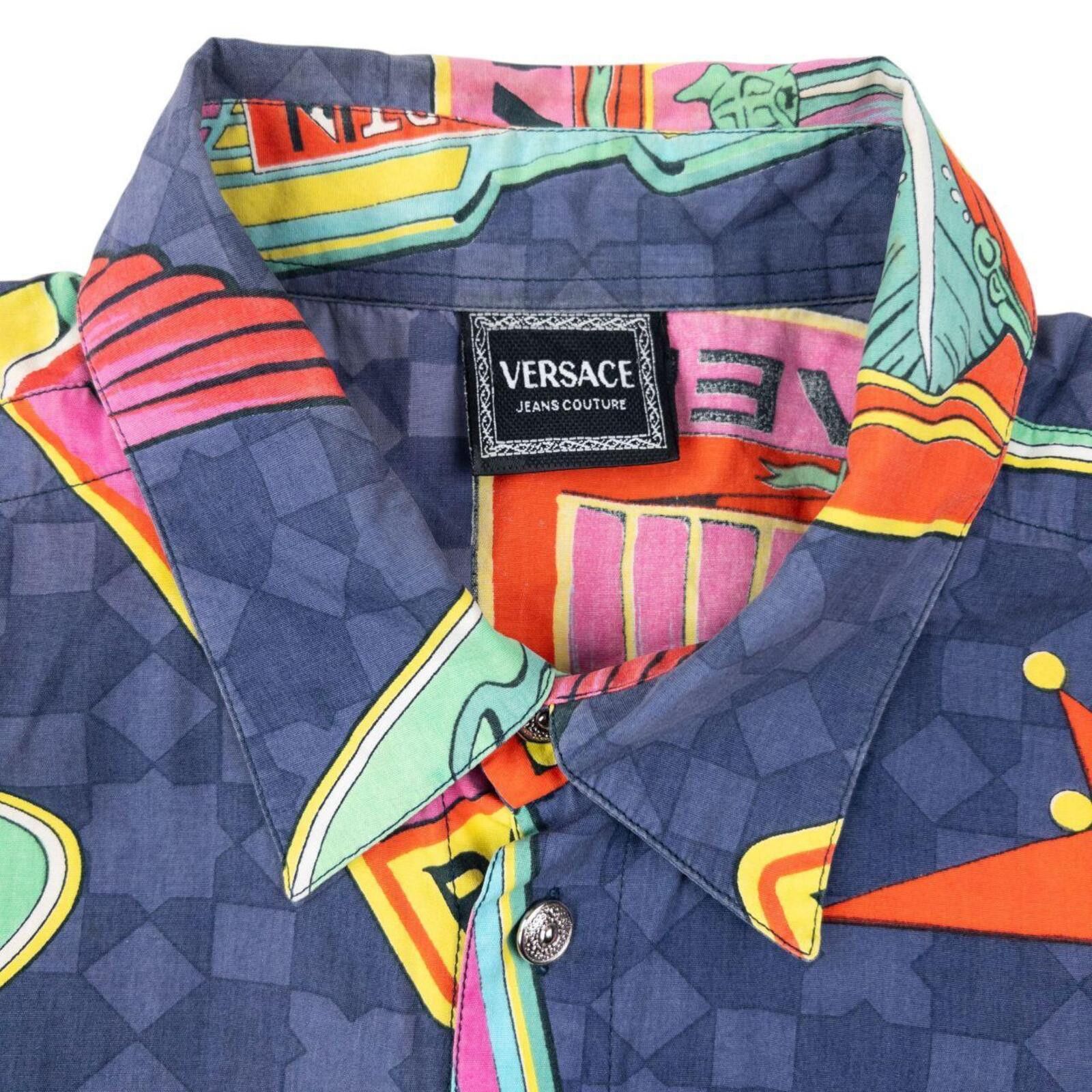Versace Vintage 90s Versace Jeans Couture Car Rolls Royce Shirt XL Size US XL / EU 56 / 4 - 3 Thumbnail