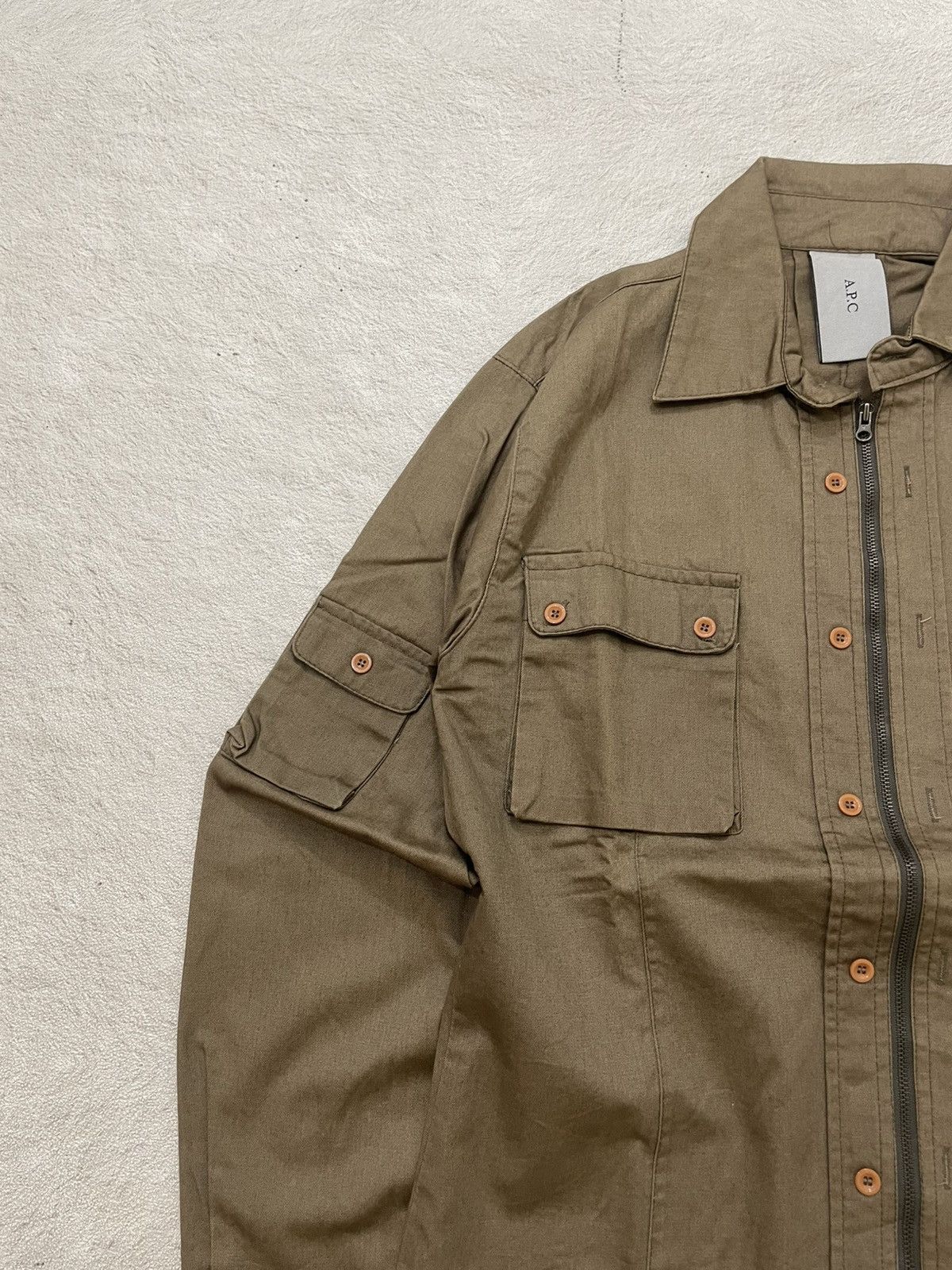 Japanese Brand 2000s APC Japan Military Jacket Utility Cargo If6was9 LGB Size US M / EU 48-50 / 2 - 2 Thumbnail