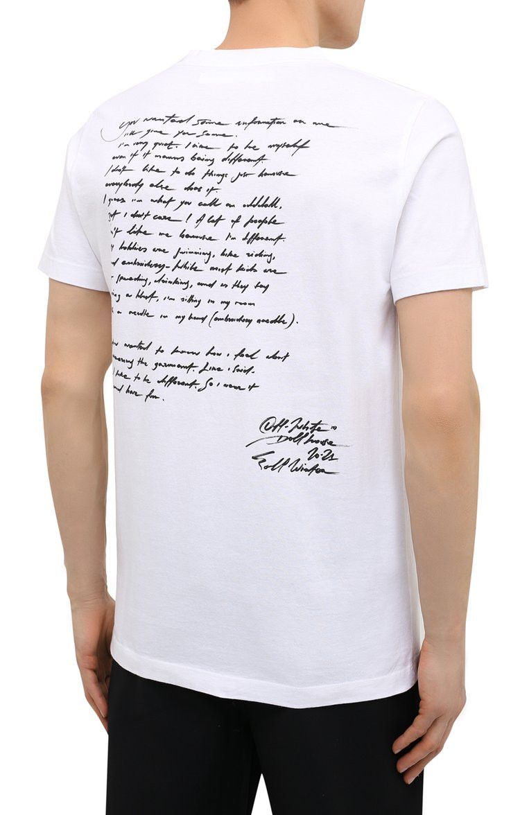 Off-White White Letter Print Logo T-Shirt Size M / US 6-8 / IT 42-44 - 2 Thumbnail