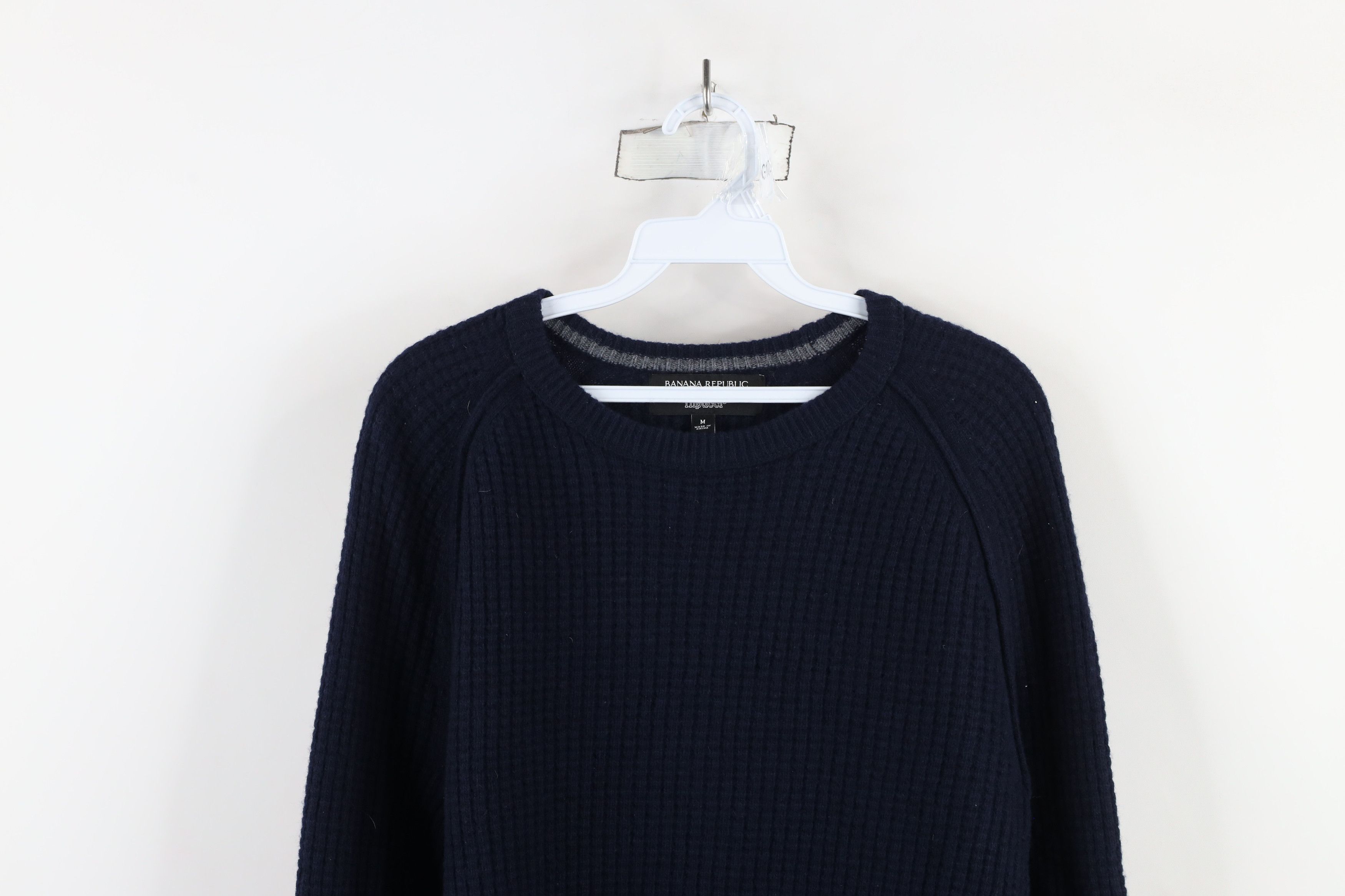 Banana Republic × Vintage Banana Republic Wool Italian Yarn Knit Thermal Sweater Blue Size US M / EU 48-50 / 2 - 2 Thumbnail