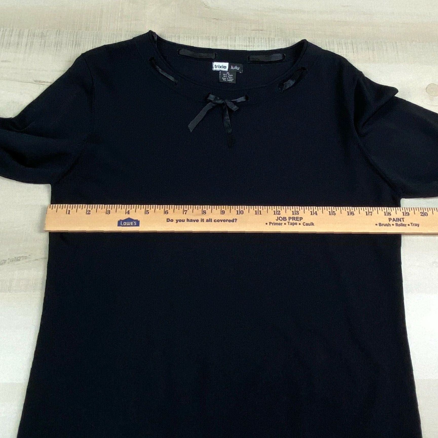 Vintage Trixie Lulu Womens Blouse XL Black 3/4 Sleeves Casual Ladies Size XL / US 12-14 / IT 48-50 - 7 Thumbnail