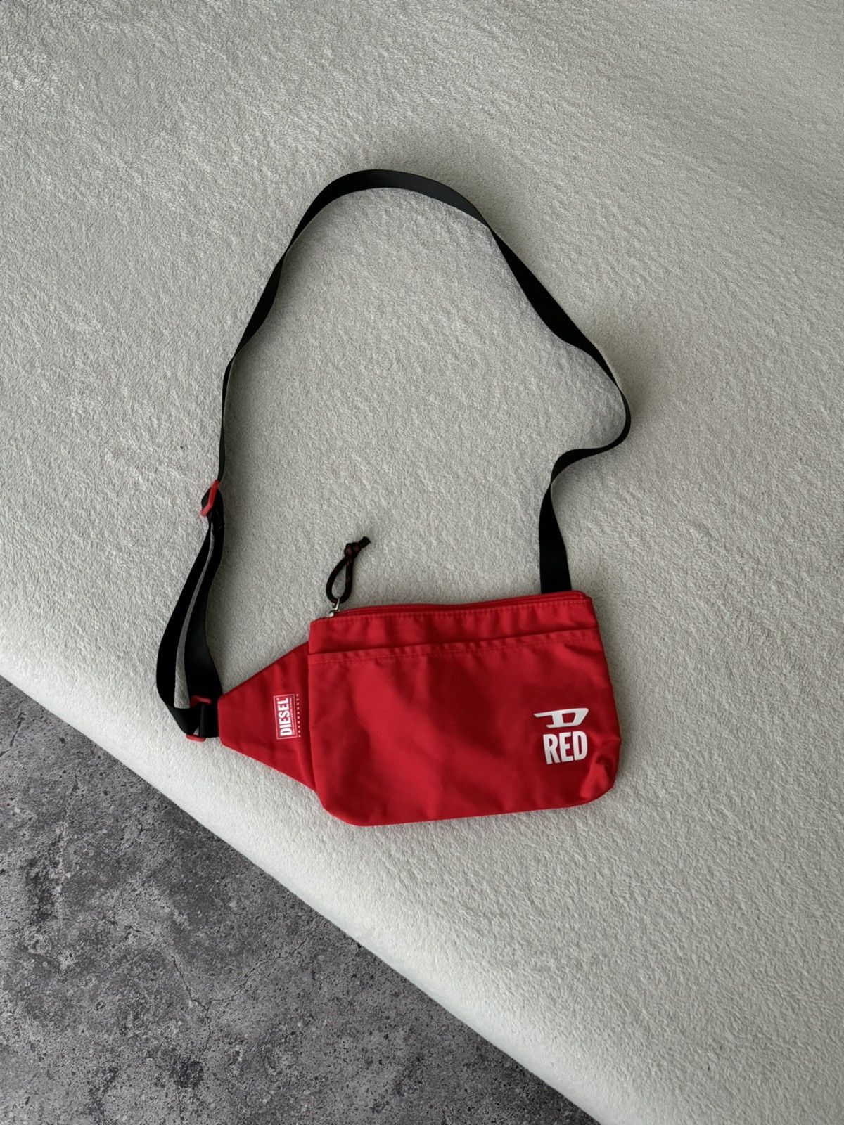 Diesel Nylon Crossbody Messenger Red Bag in Black, Men's
