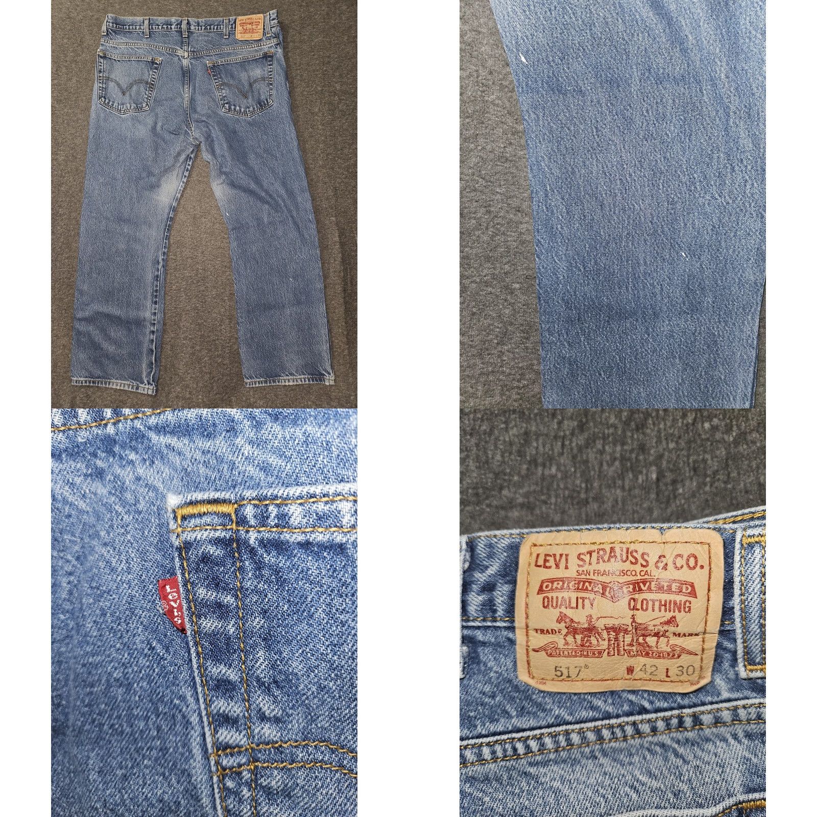 Levi's VINTAGE Levi's 517 Jeans Mens 42x30 Boot Cut Stone Blue Denim 100% Cotton Size US 42 / EU 58 - 8 Thumbnail