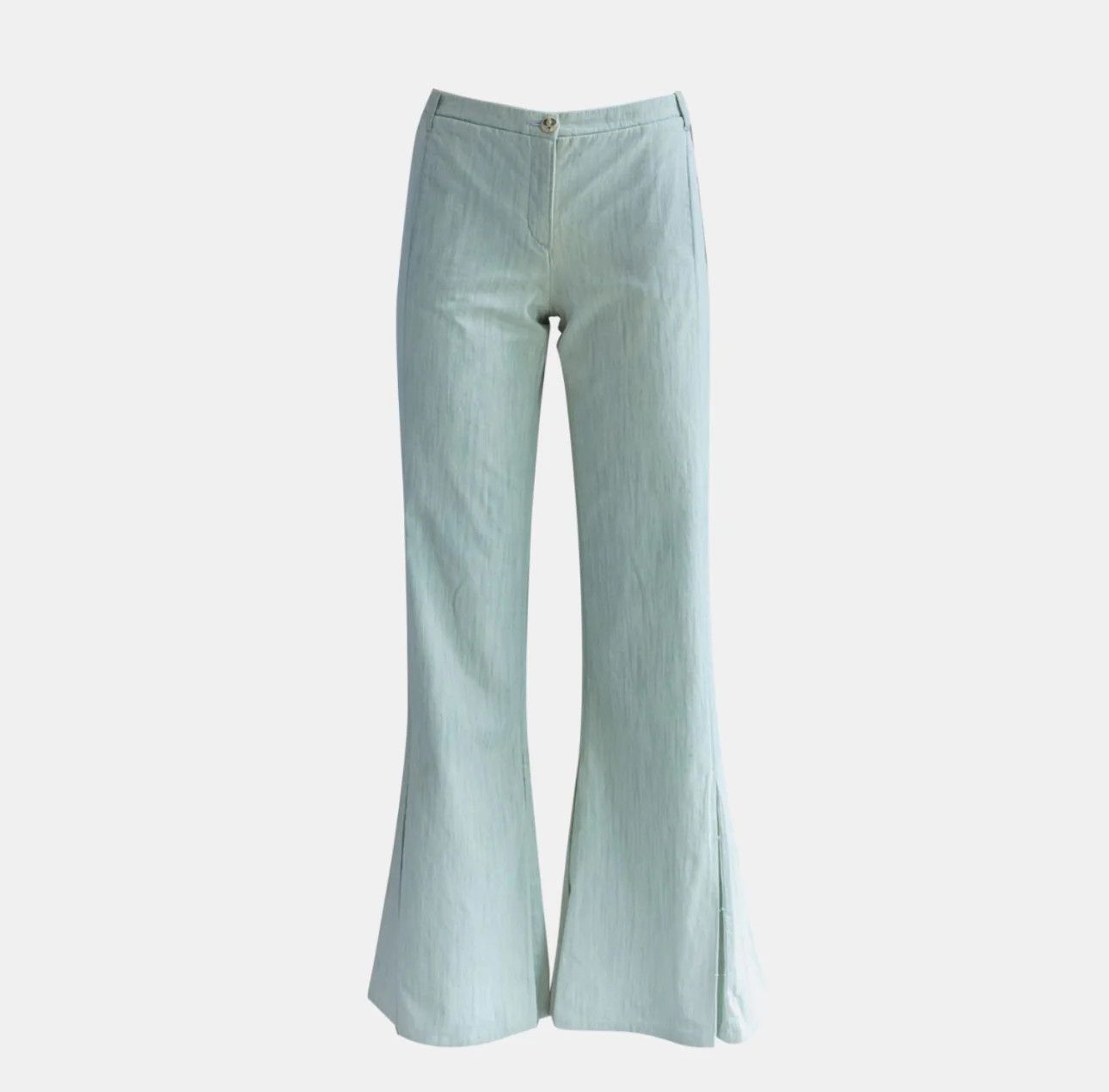Chanel Chanel Blue Cotton Flared Hem Light Jeans Size 27" / US 4 / IT 40 - 1 Thumbnail
