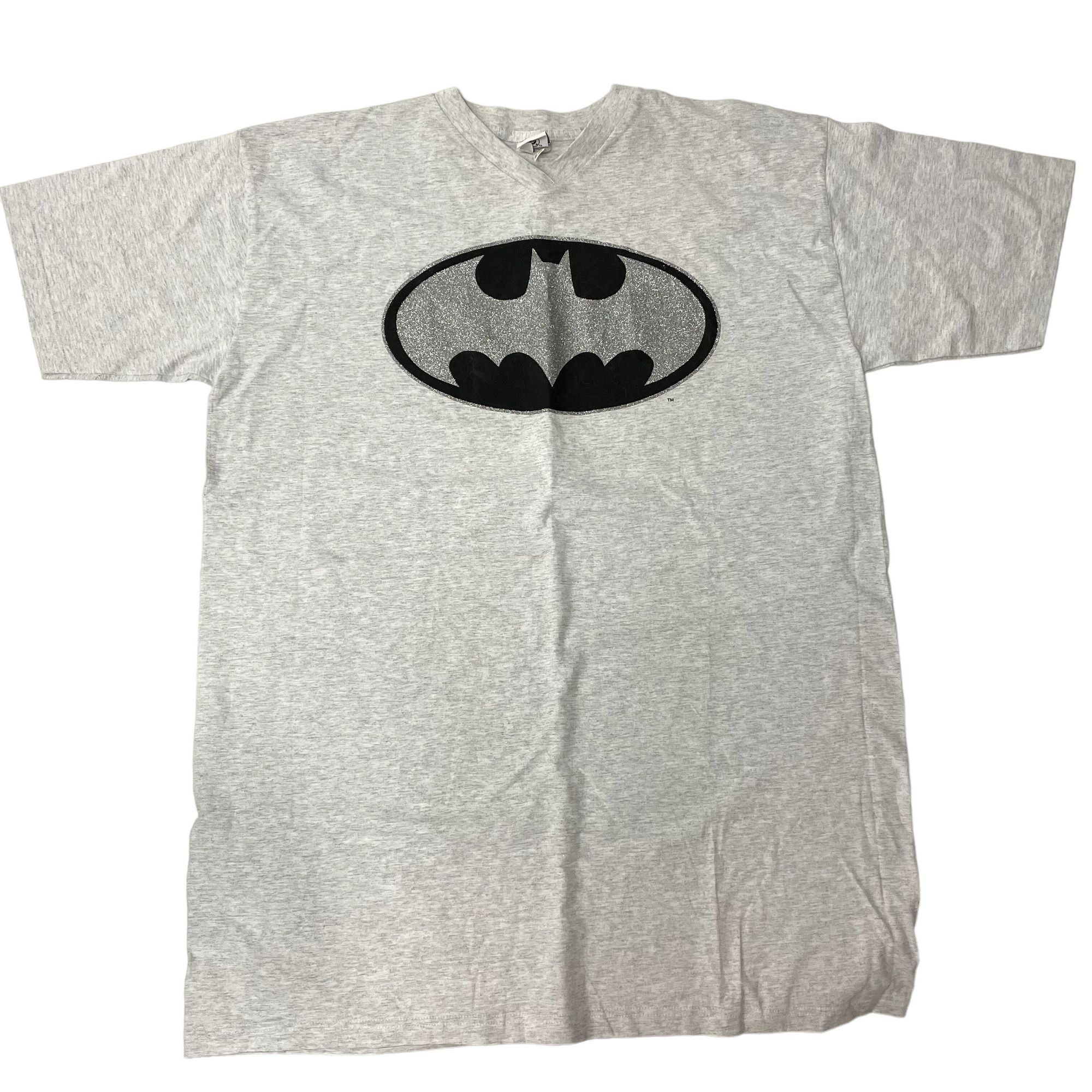 90's WARNER BROS Studio Store Heather Gray DC BATMAN T Shirt